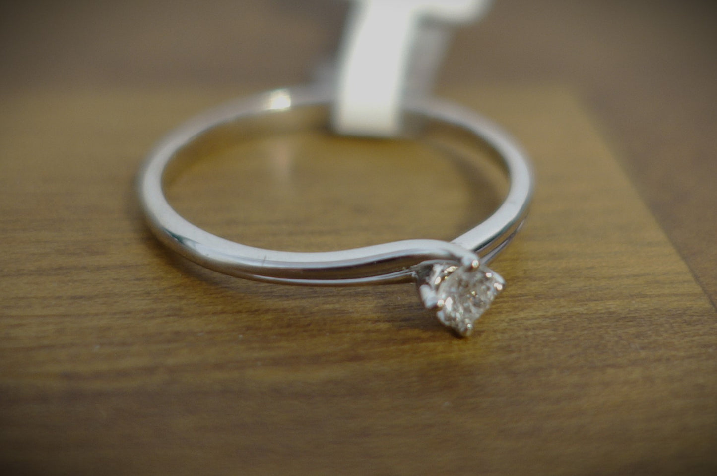 Ring 585 Weißgold 0,11 ct Brillant Ringgröße 54