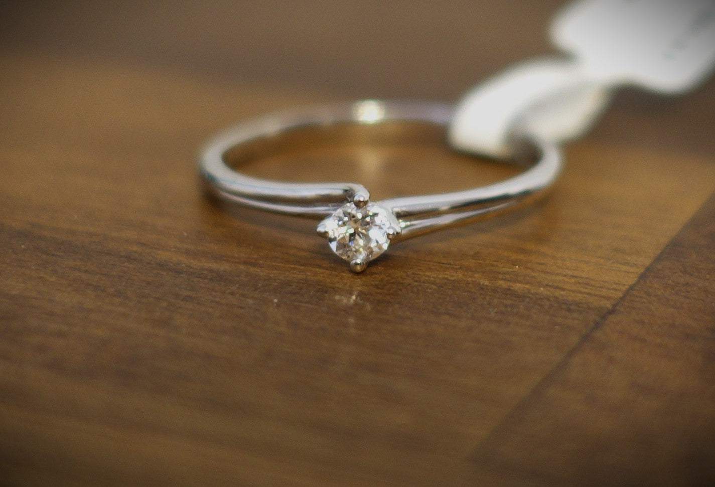Ring 585 Weißgold 0,11 ct Brillant Ringgröße 54