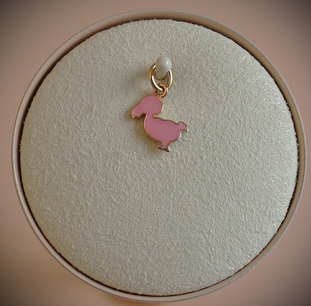Dodo Anhänger "Junior" 9K Roségold rosa Emaille Ref. DMB5002