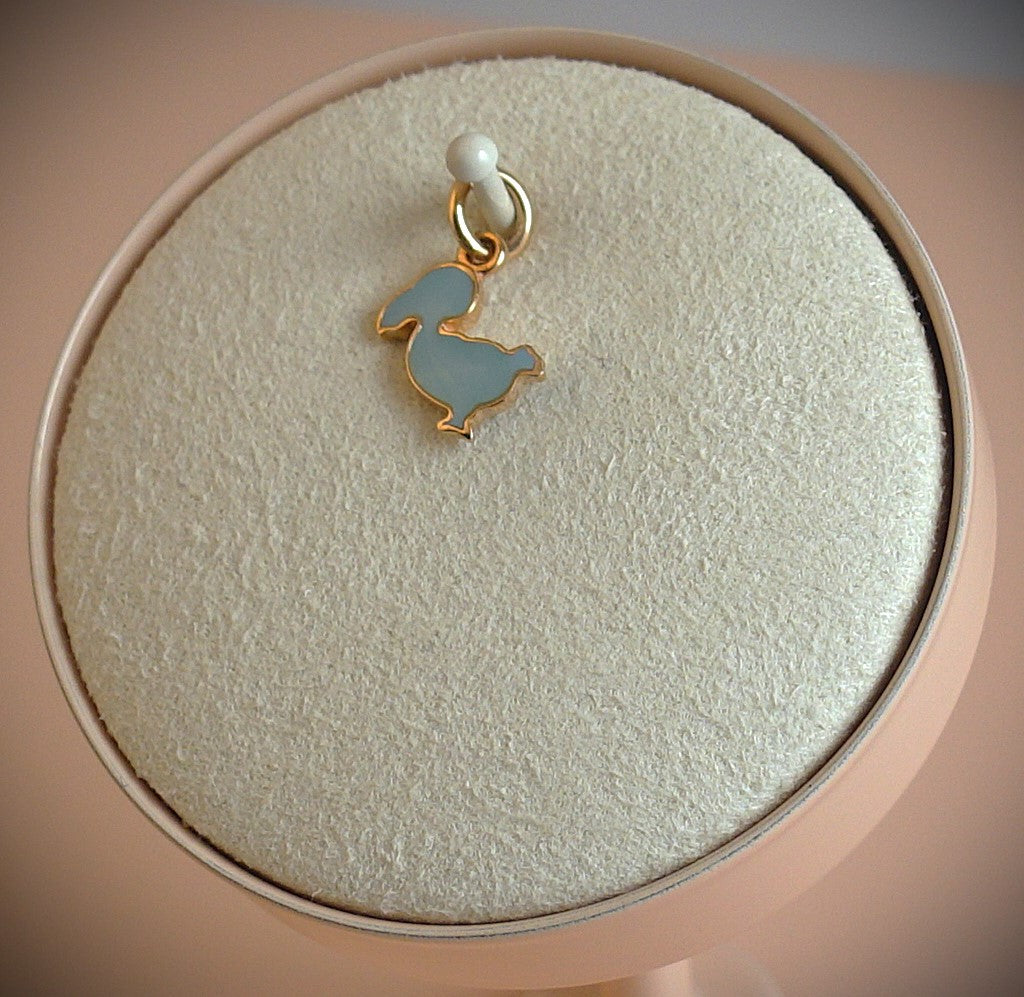 Dodo Anhänger "Junior" 9K Roségold hellblau Emaille Ref. DMB5002