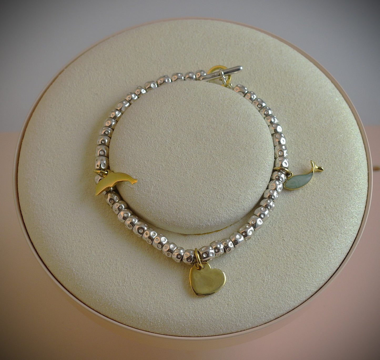 Dodo Armband Granelli 925 Sterling Silber + 750 Gelbgold Anhänger