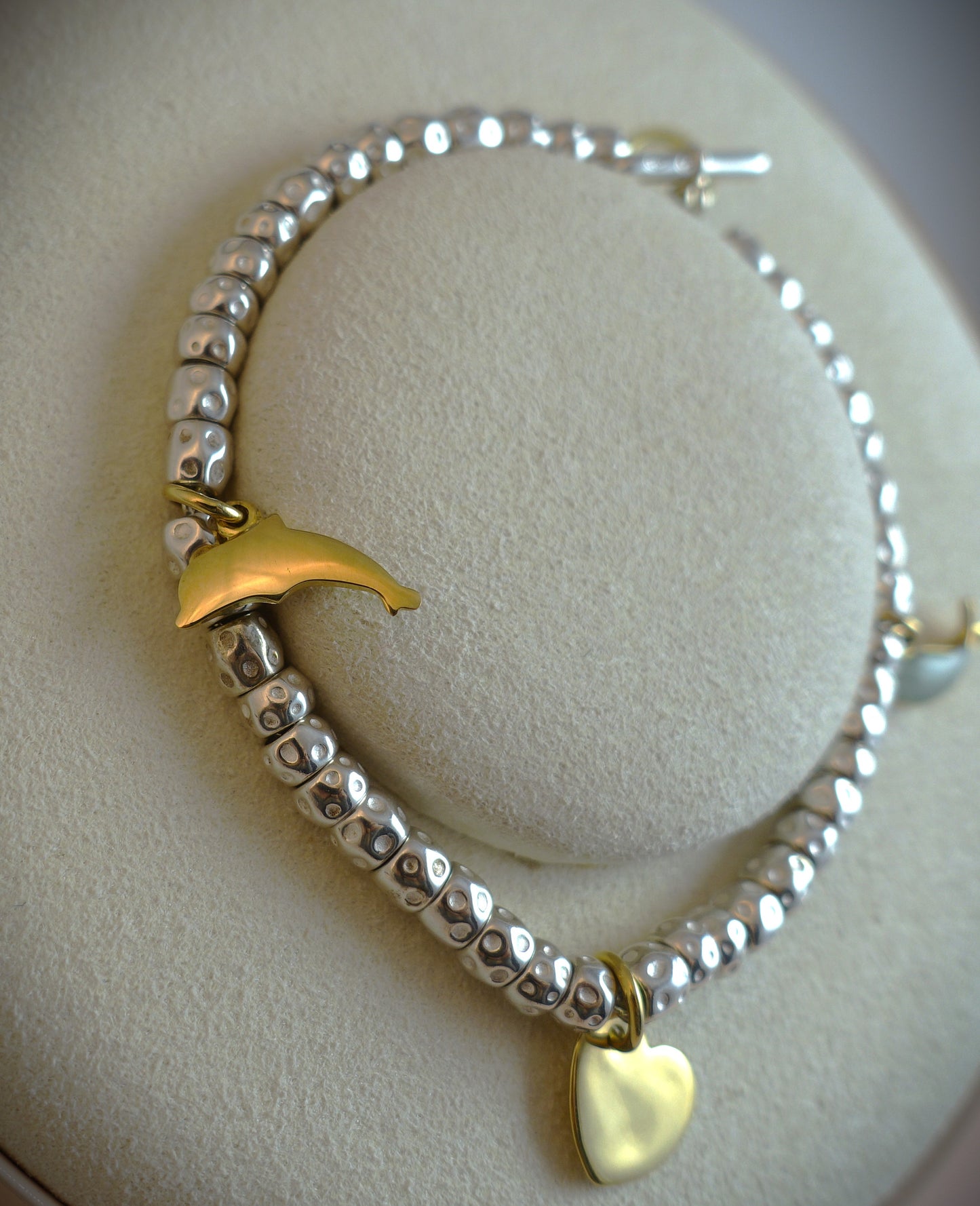 Dodo Armband Granelli 925 Sterling Silber + 750 Gelbgold Anhänger