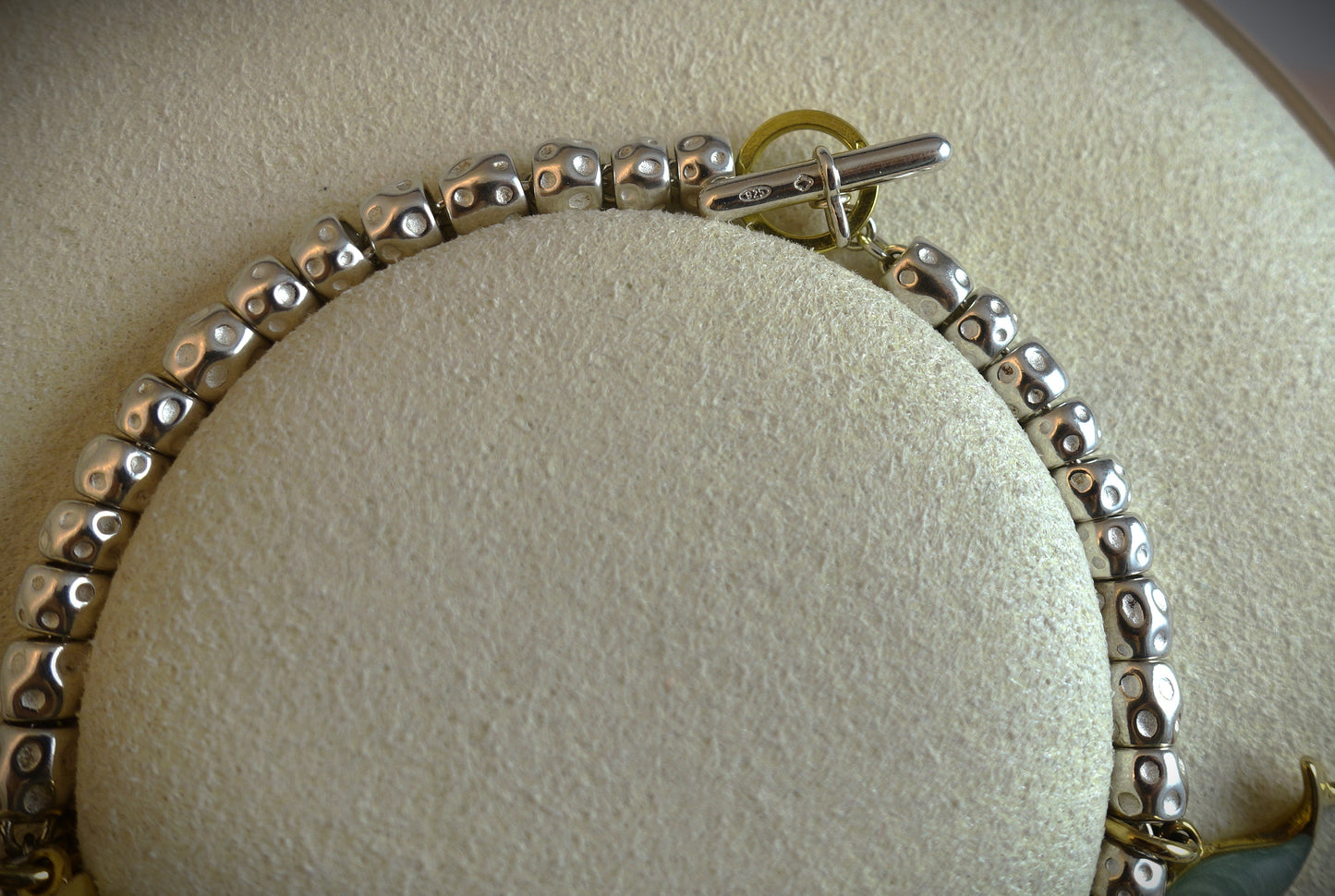 Dodo Armband Granelli 925 Sterling Silber + 750 Gelbgold Anhänger