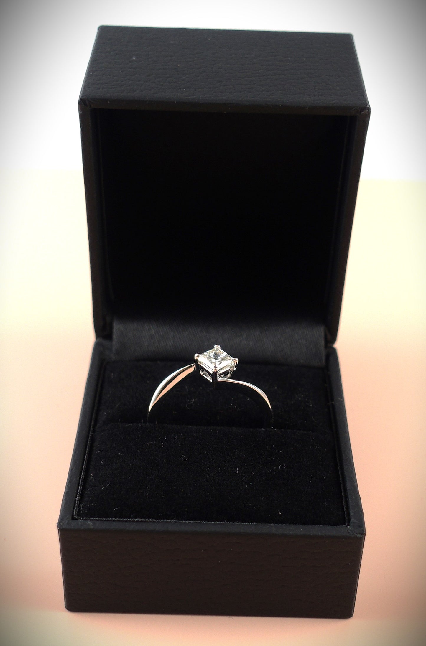 Ring 750 Weißgold 0,5 ct Diamant Princess Ringgröße 55/55,5