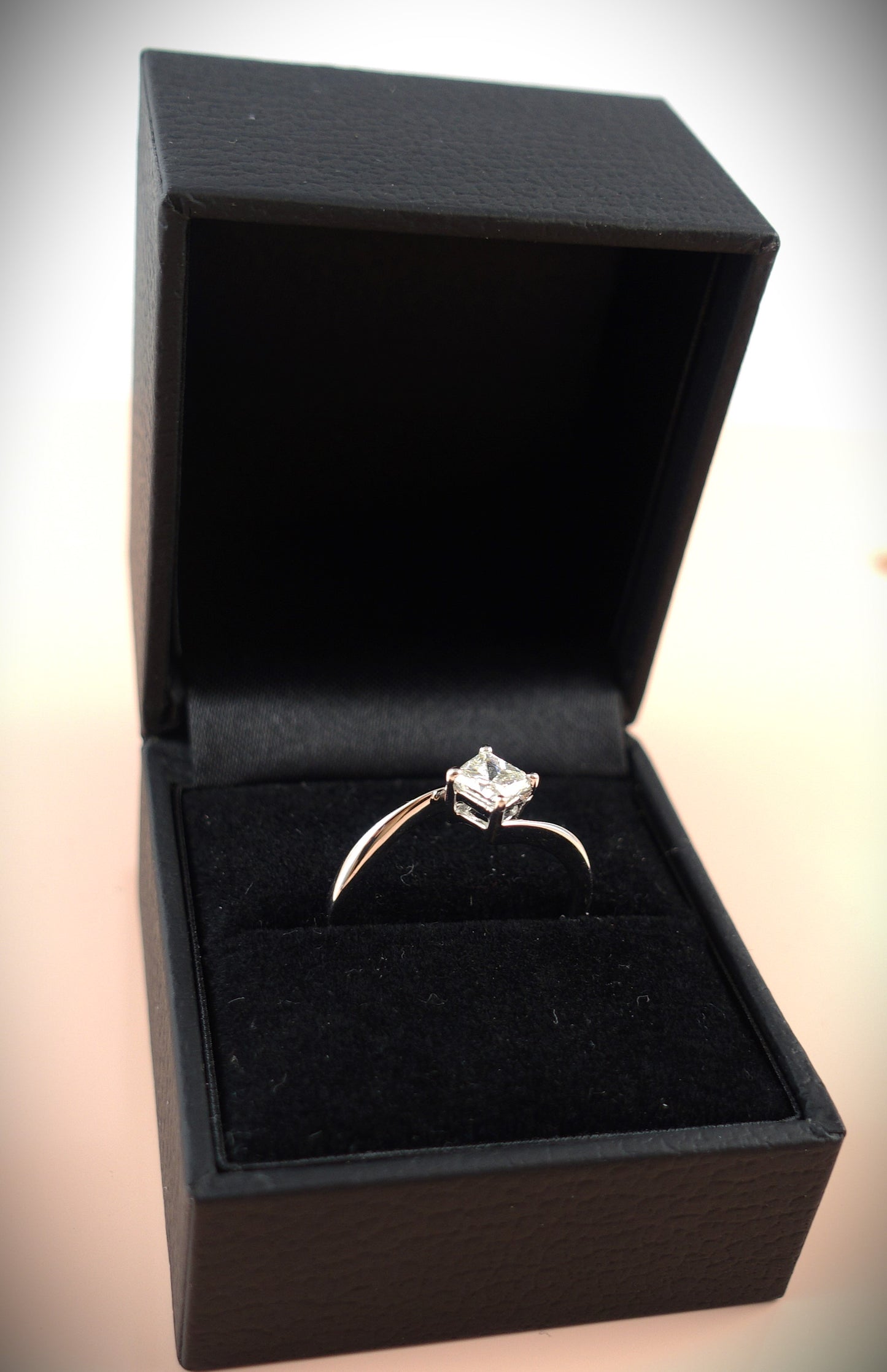 Ring 750 Weißgold 0,5 ct Diamant Princess Ringgröße 55/55,5