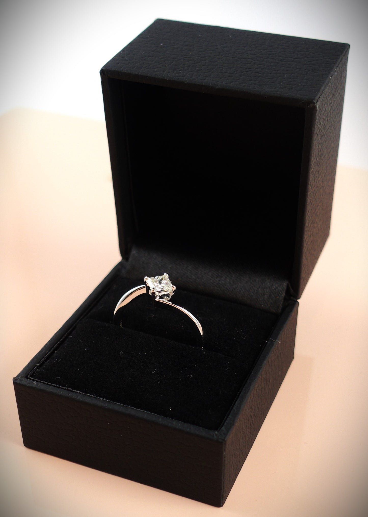Ring 750 Weißgold 0,5 ct Diamant Princess Ringgröße 55/55,5