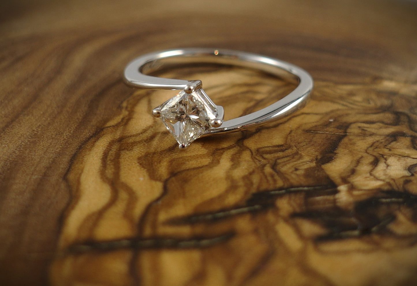 Ring 750 Weißgold 0,5 ct Diamant Princess Ringgröße 55/55,5