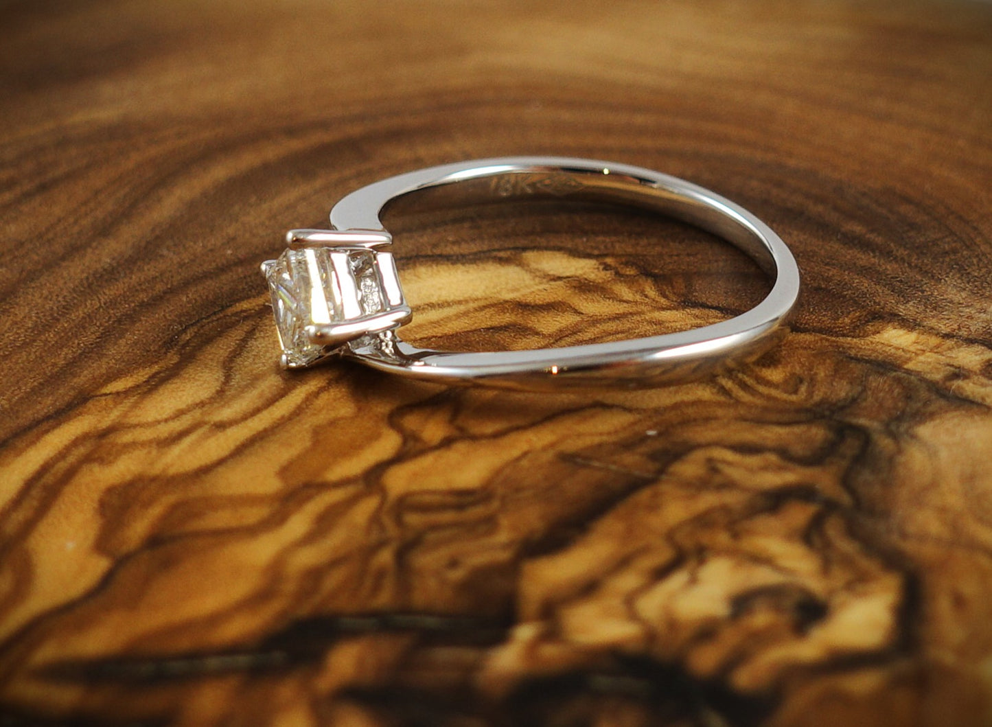 Ring 750 Weißgold 0,5 ct Diamant Princess Ringgröße 55/55,5
