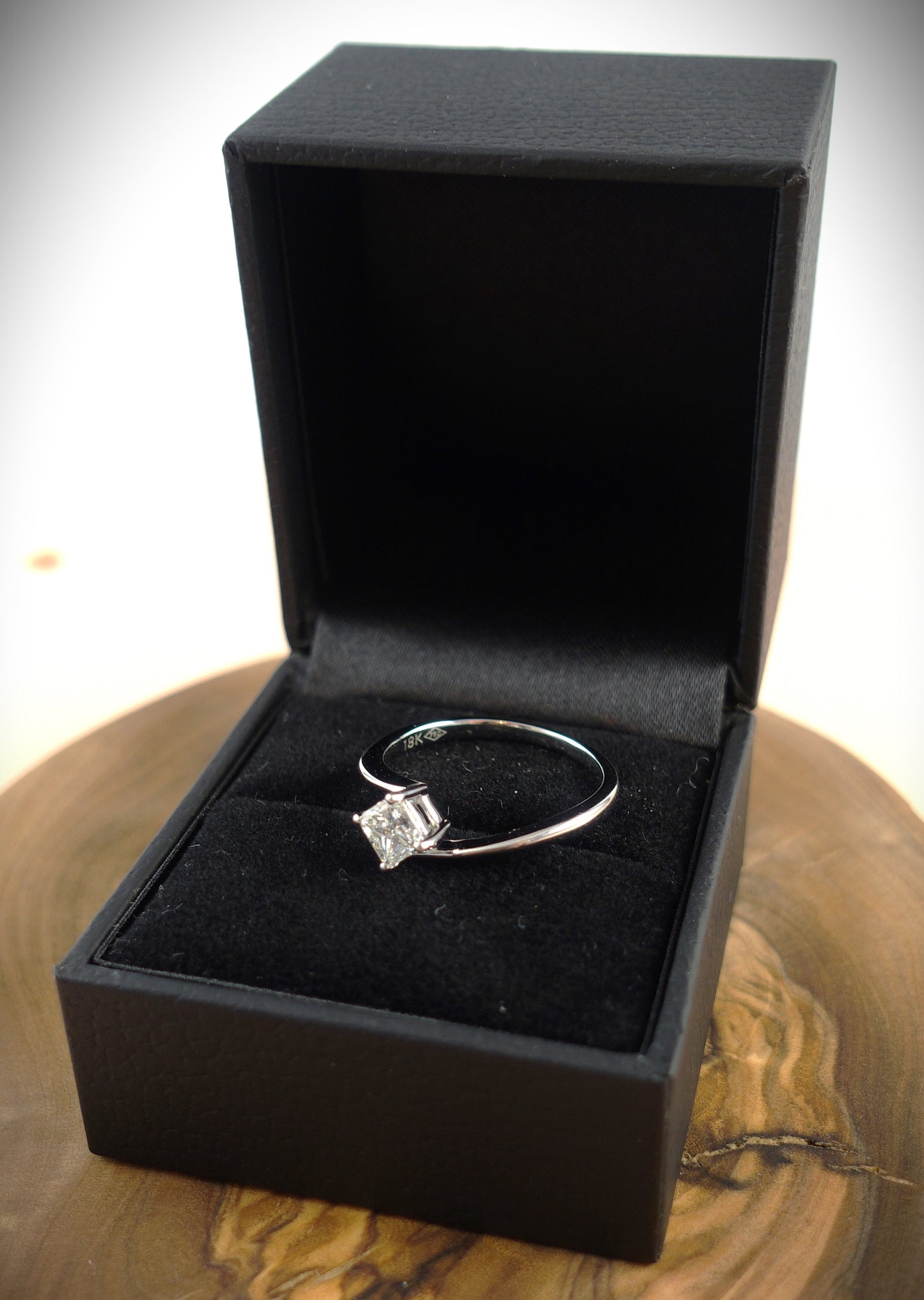 Ring 750 Weißgold 0,5 ct Diamant Princess Ringgröße 55/55,5