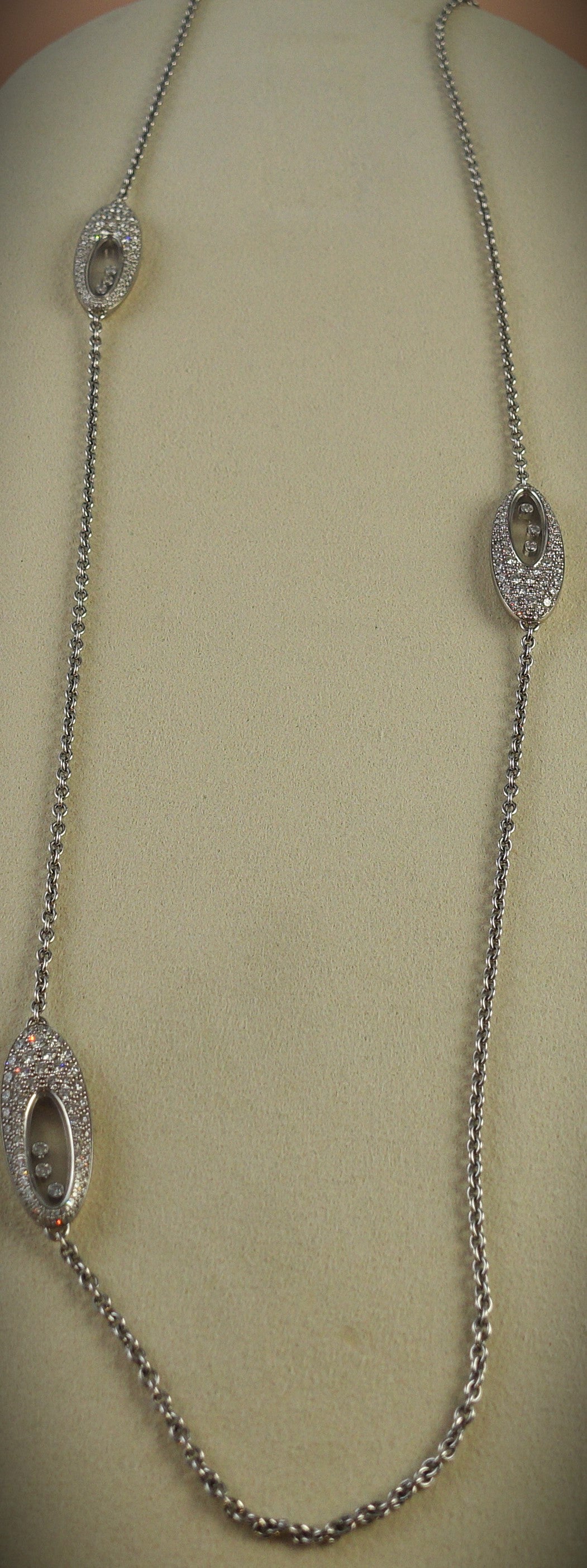 Chopard Collier Happy Diamonds 750 Weißgold Brillanten 90cm