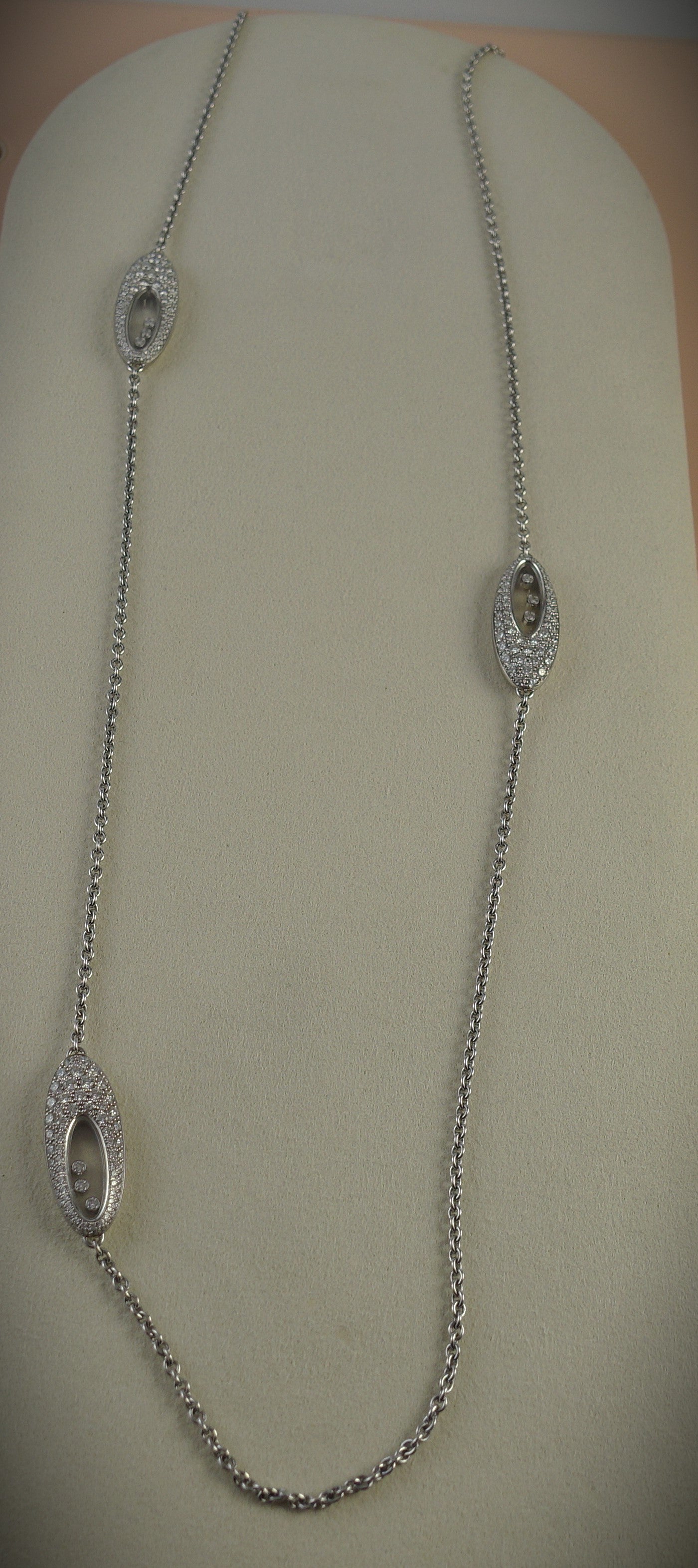 Chopard Collier Happy Diamonds 750 Weißgold Brillanten 90cm