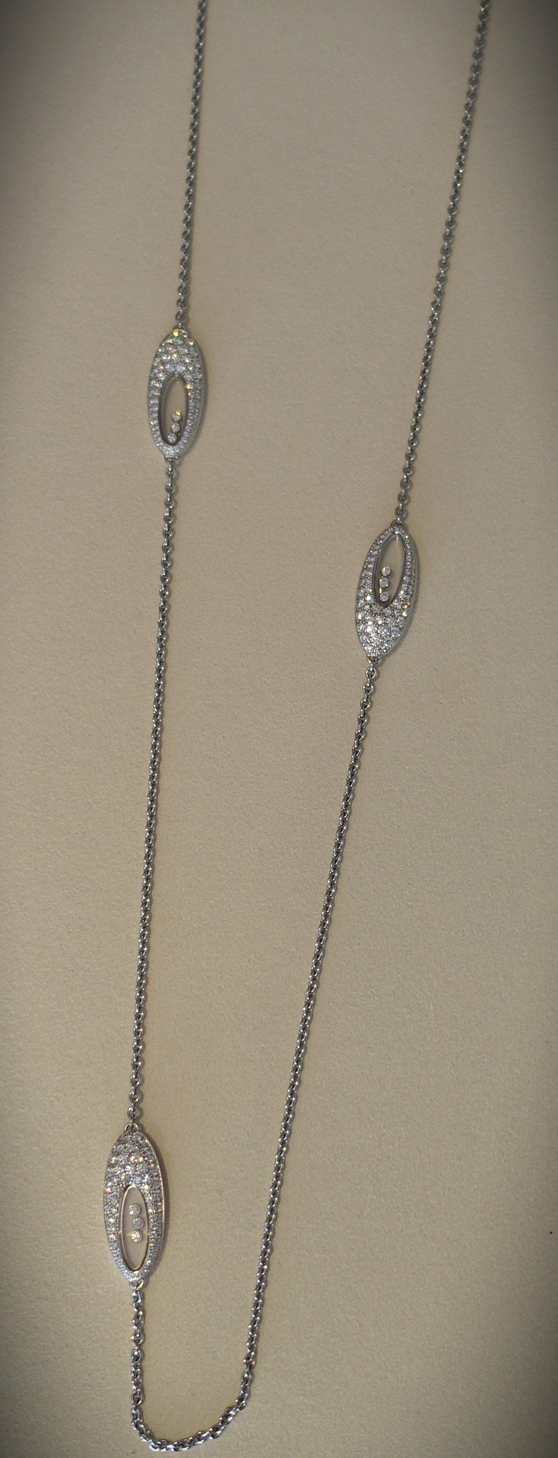 Chopard Collier Happy Diamonds 750 Weißgold Brillanten 90cm