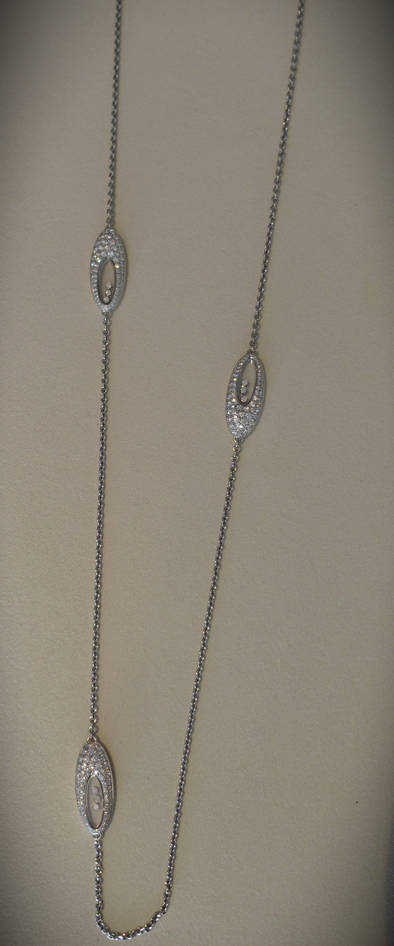 Chopard Collier Happy Diamonds 750 Weißgold Brillanten 90cm