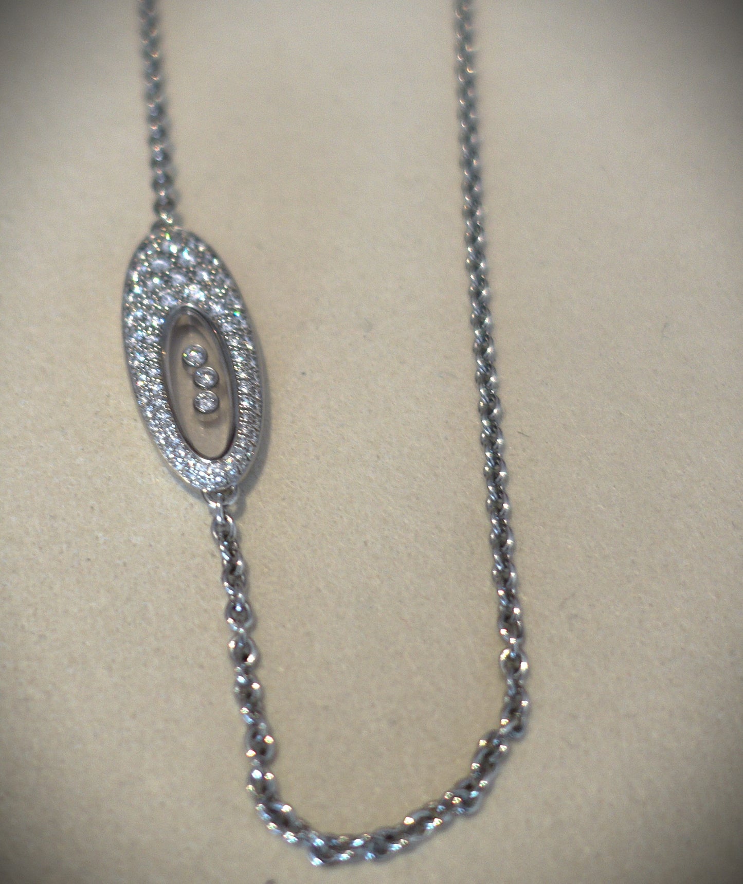 Chopard Collier Happy Diamonds 750 Weißgold Brillanten 90cm