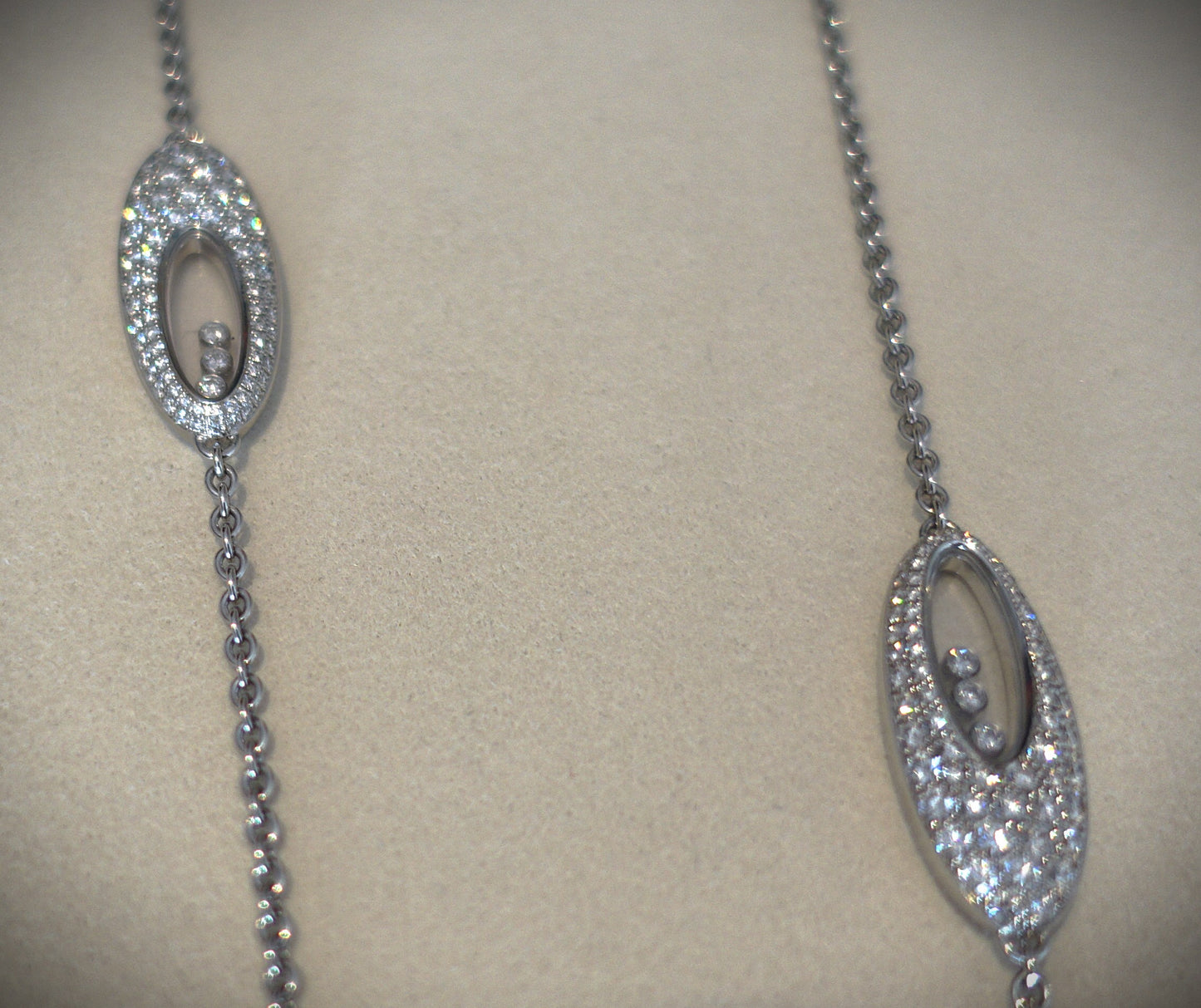 Chopard Collier Happy Diamonds 750 Weißgold Brillanten 90cm