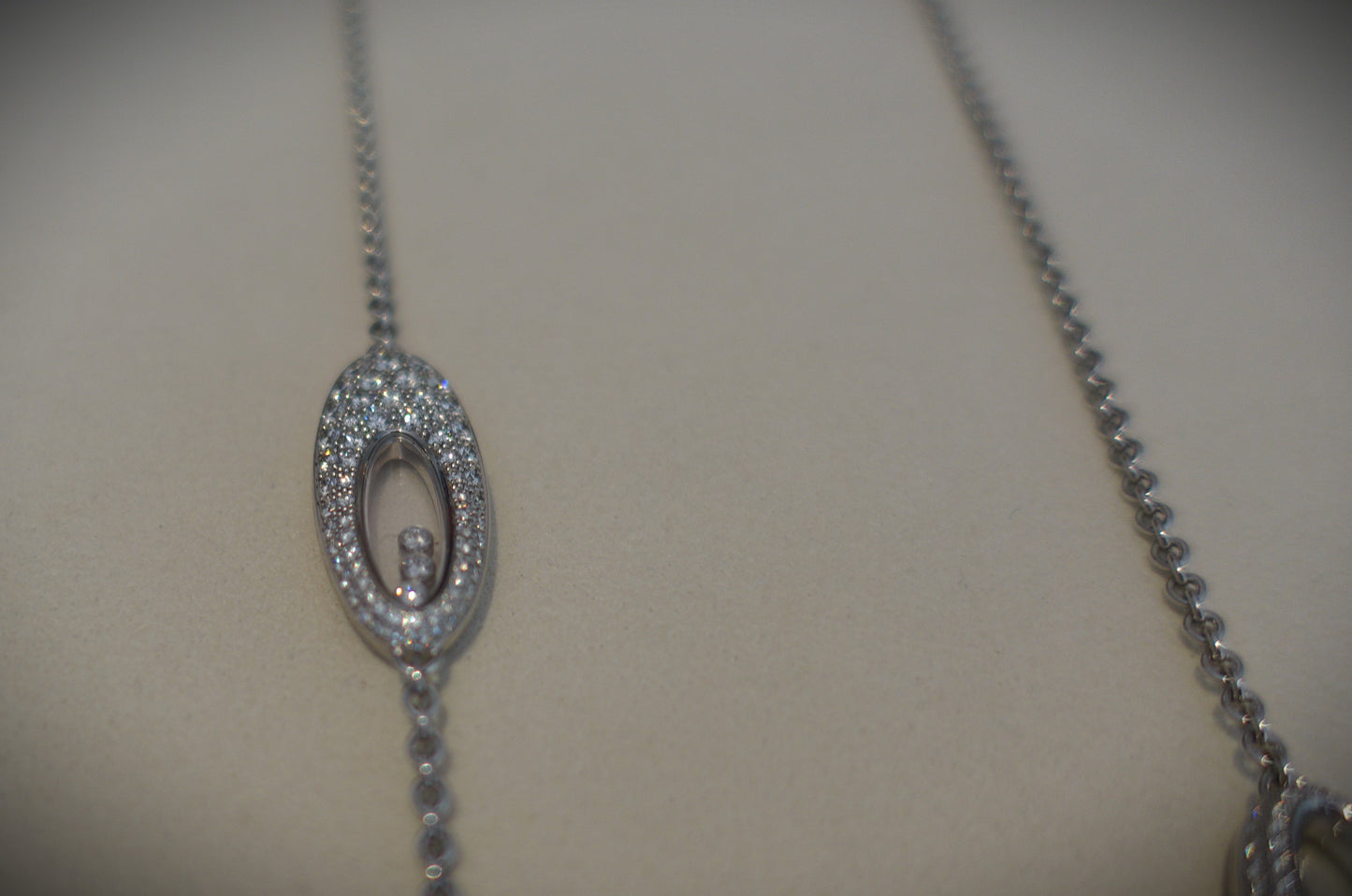 Chopard Collier Happy Diamonds 750 Weißgold Brillanten 90cm