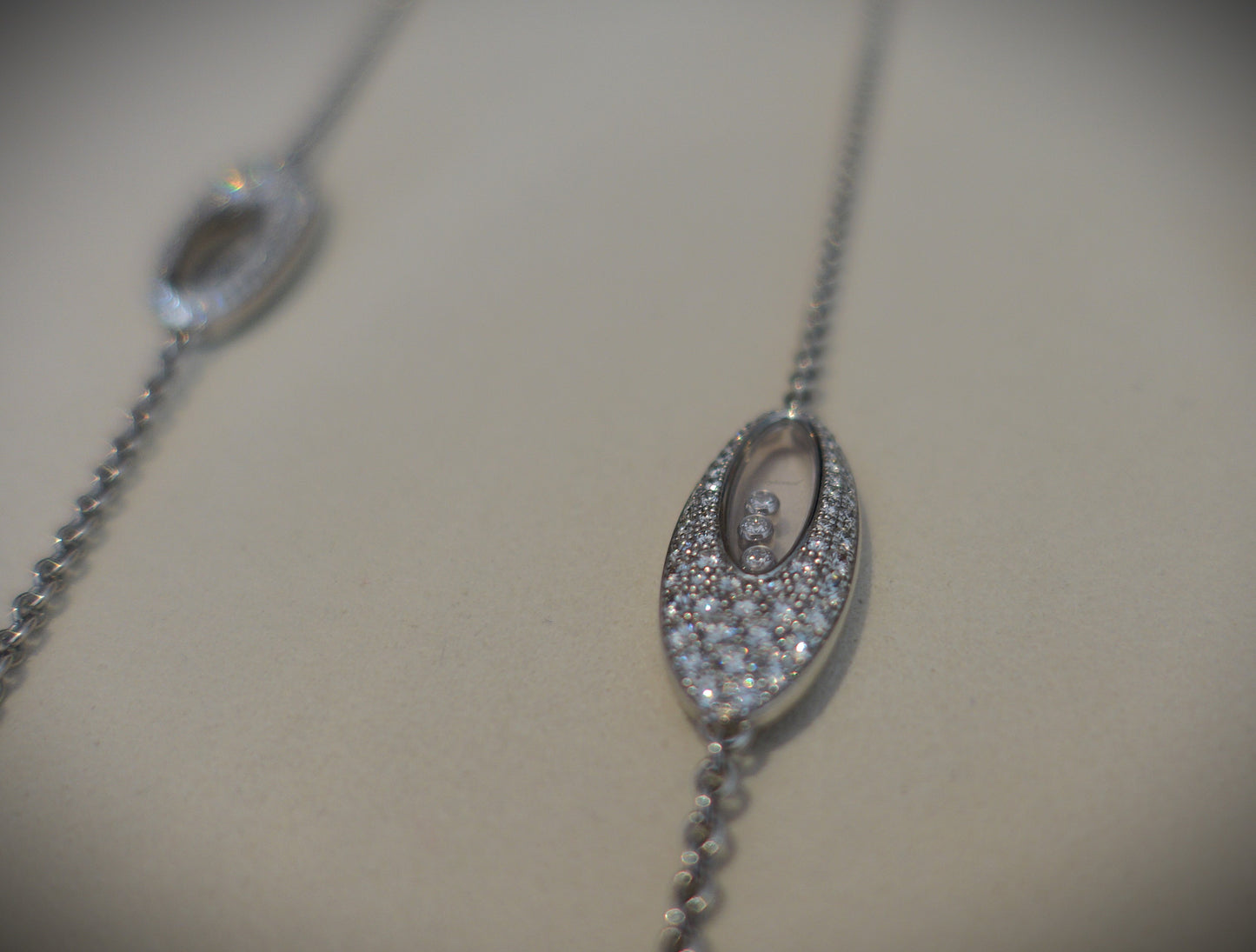 Chopard Collier Happy Diamonds 750 Weißgold Brillanten 90cm