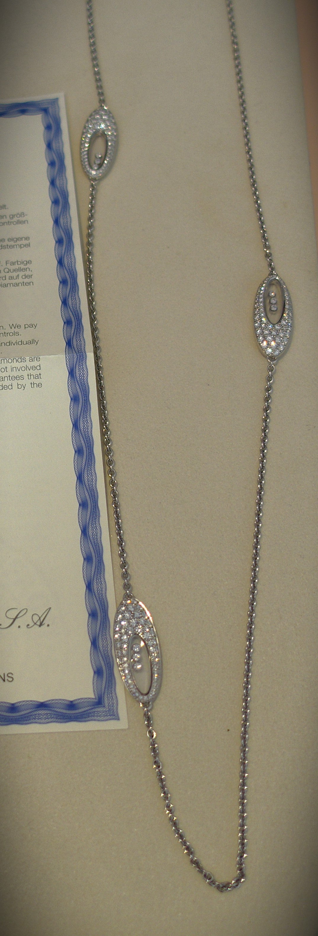 Chopard Collier Happy Diamonds 750 Weißgold Brillanten 90cm