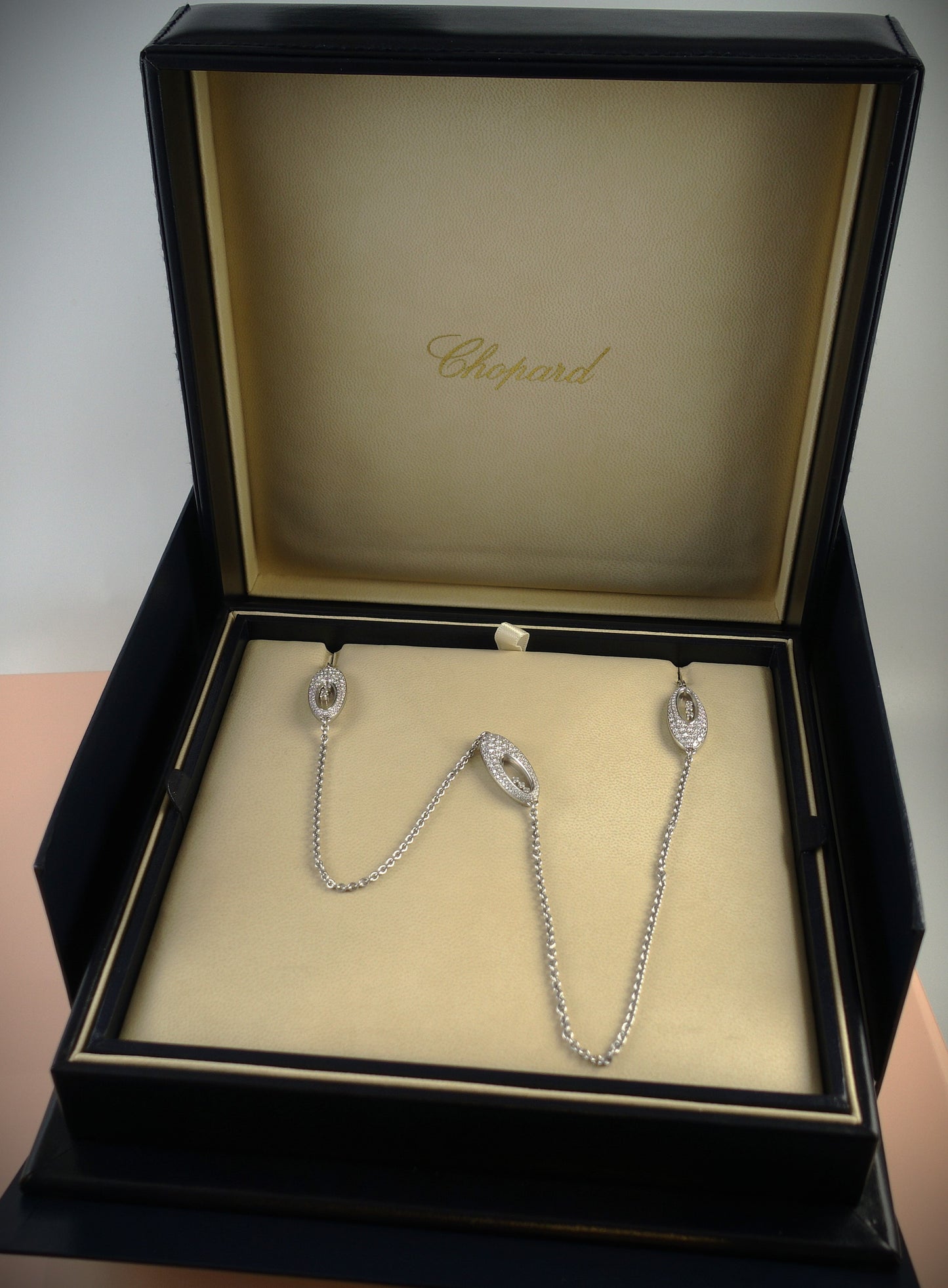 Chopard Collier Happy Diamonds 750 Weißgold Brillanten 90cm