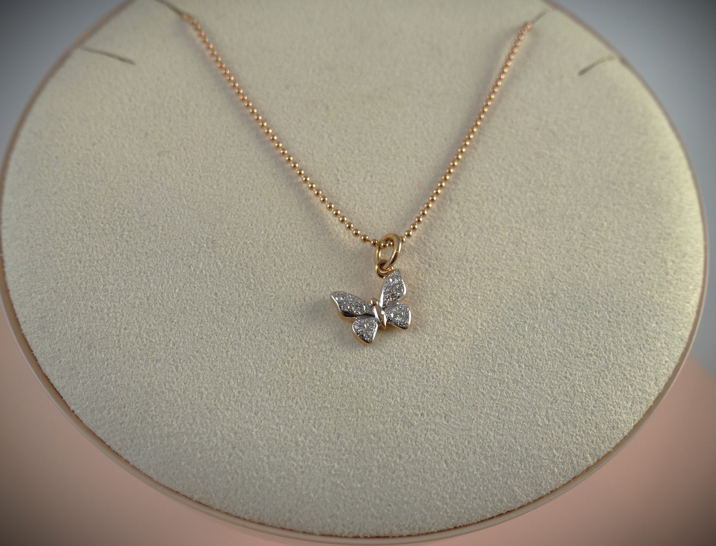 Dodo Kette Bollicine 375 Roségold Butterfly 375 Roségold Charm 0,17ct Diamanten