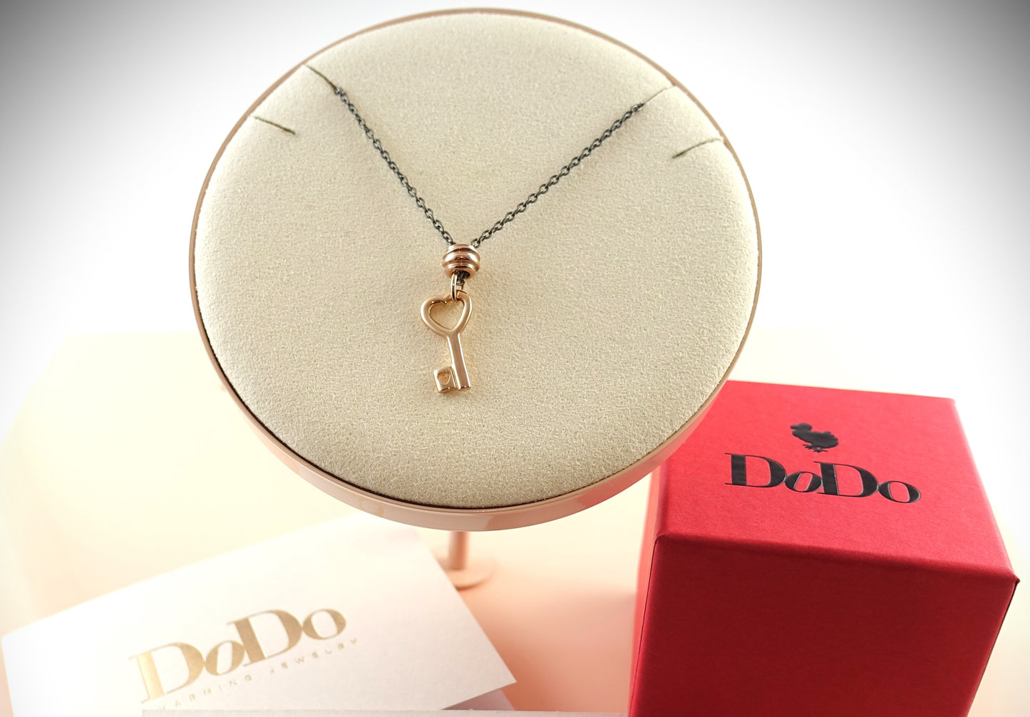 Dodo Kette Titan 375 Roségold Schlüssel Charm Ref. DMB0011