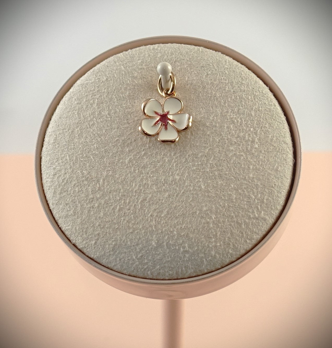 Dodo Anhänger Charm "Kirschblüte" 375 Roségold Weiß/Pink Ref. DMB9026