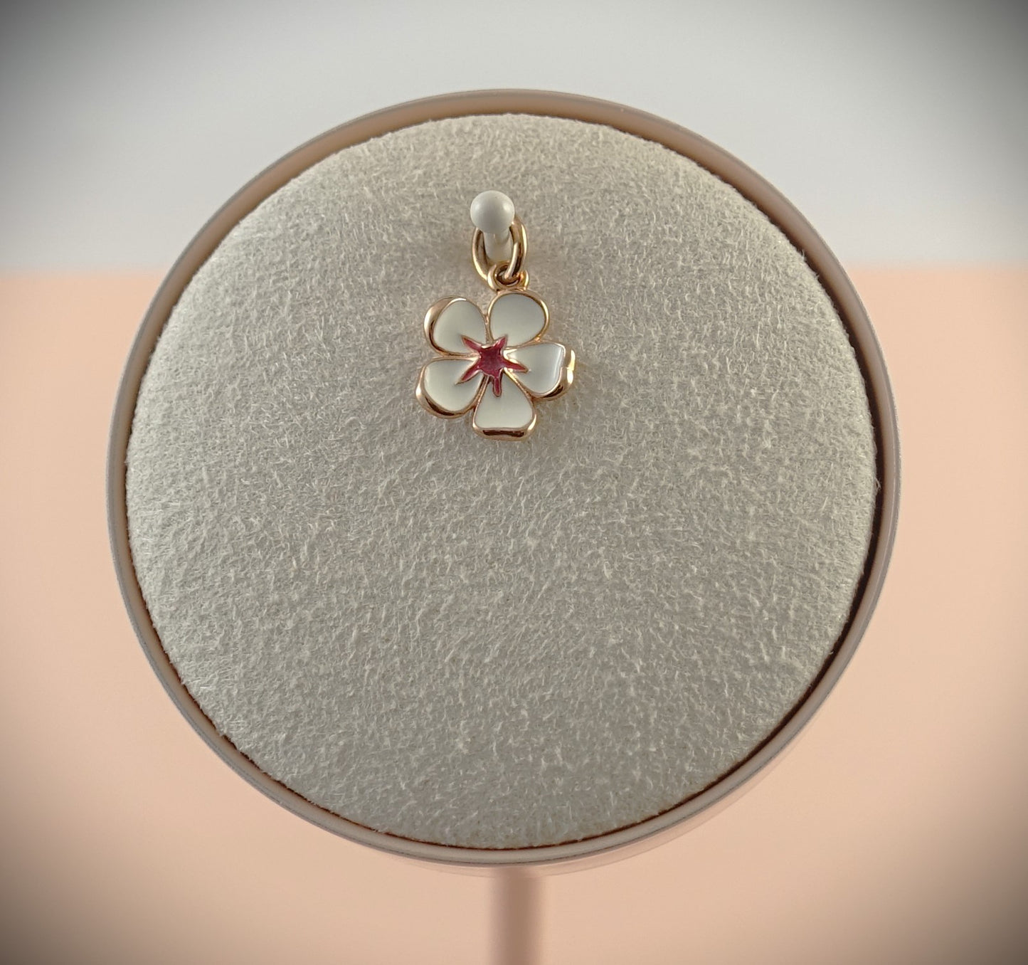 Dodo Anhänger Charm "Kirschblüte" 375 Roségold Weiß/Pink Ref. DMB9026