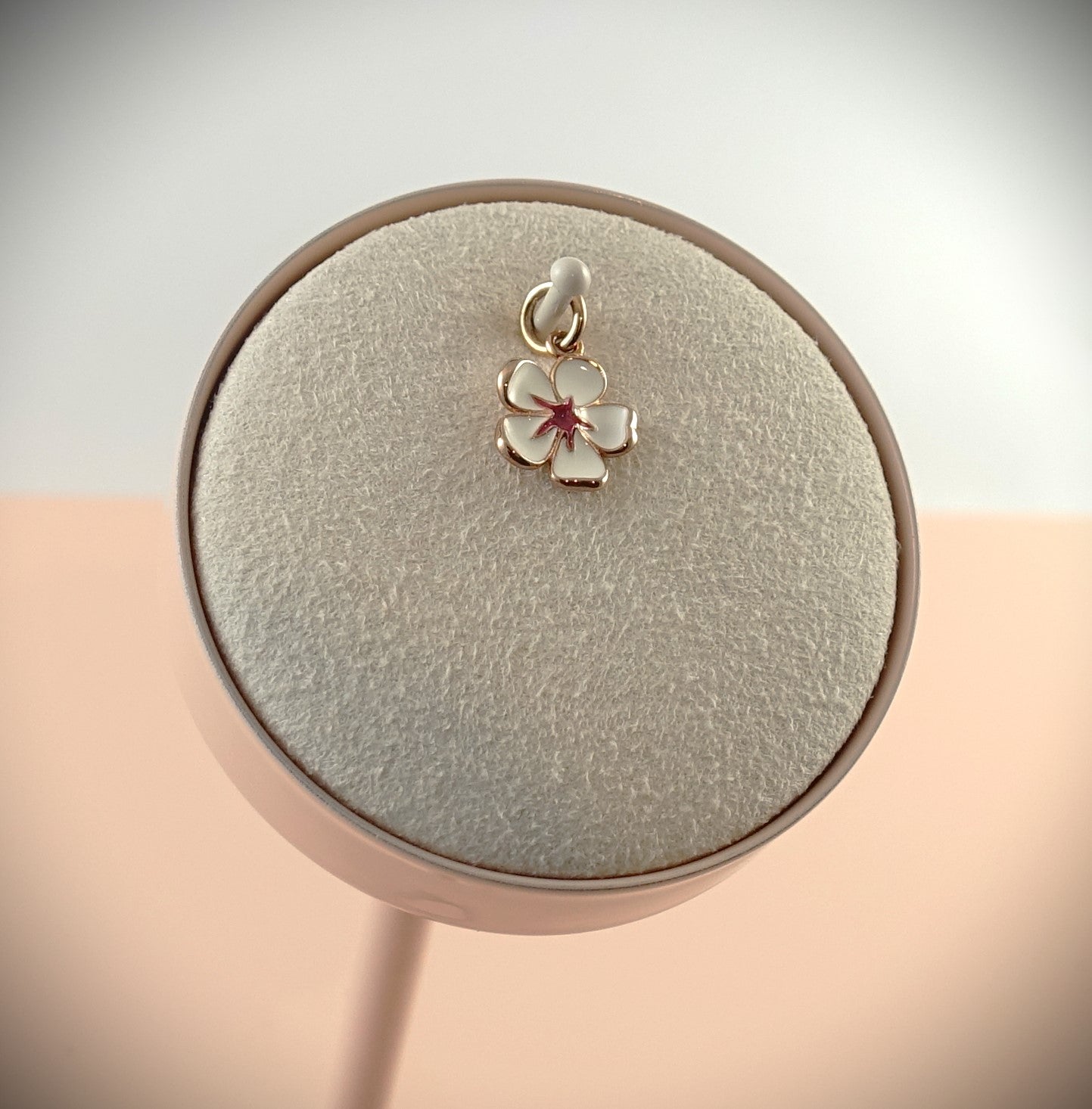 Dodo Anhänger Charm "Kirschblüte" 375 Roségold Weiß/Pink Ref. DMB9026