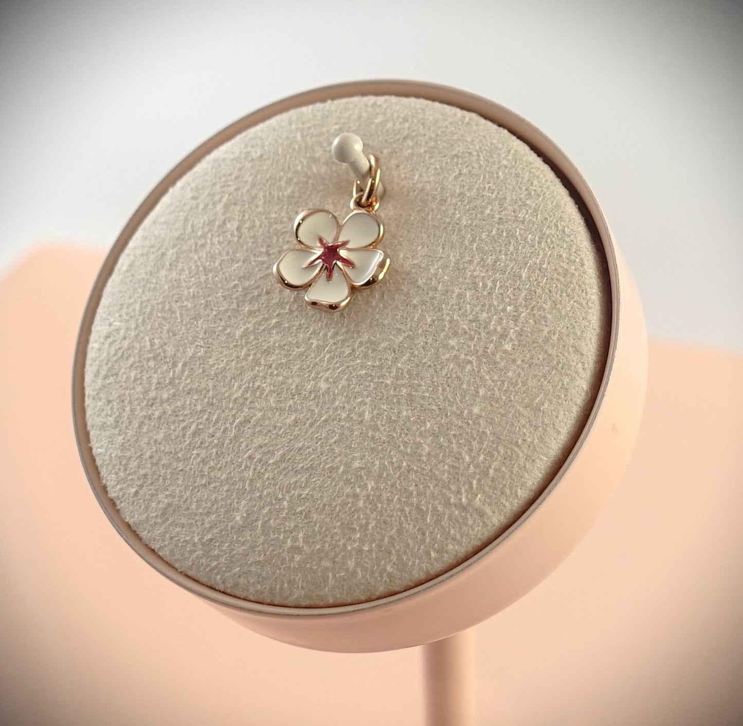 Dodo Anhänger Charm "Kirschblüte" 375 Roségold Weiß/Pink Ref. DMB9026