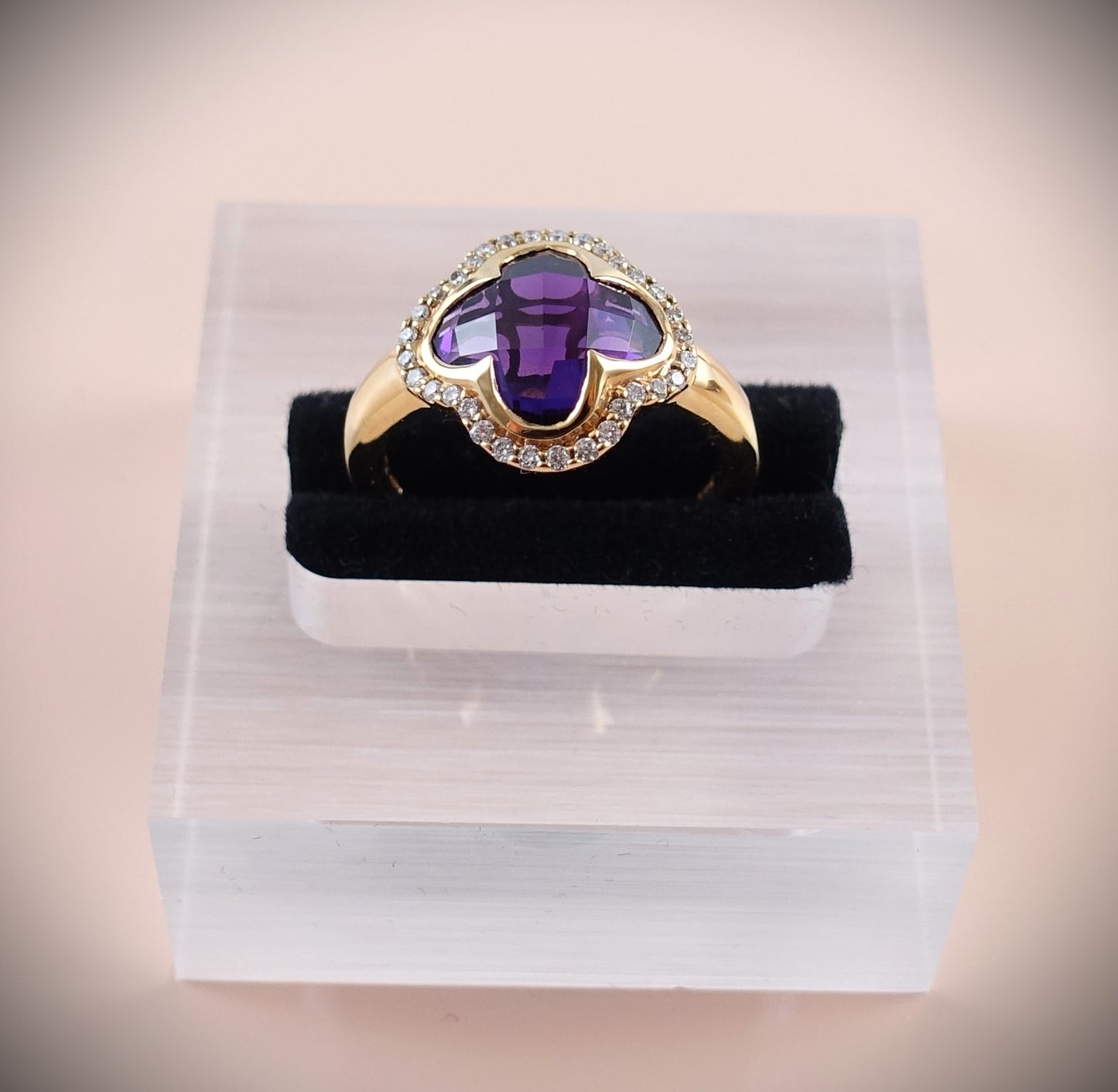 Crivelli Ring 750 Roségold Amethyst Brillanten 0,23ct Ringgröße 54