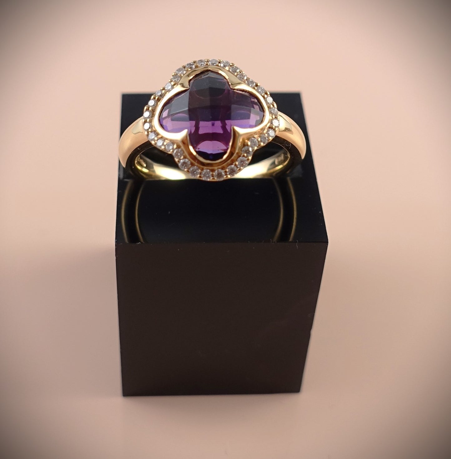 Crivelli Ring 750 Roségold Amethyst Brillanten 0,23ct Ringgröße 54
