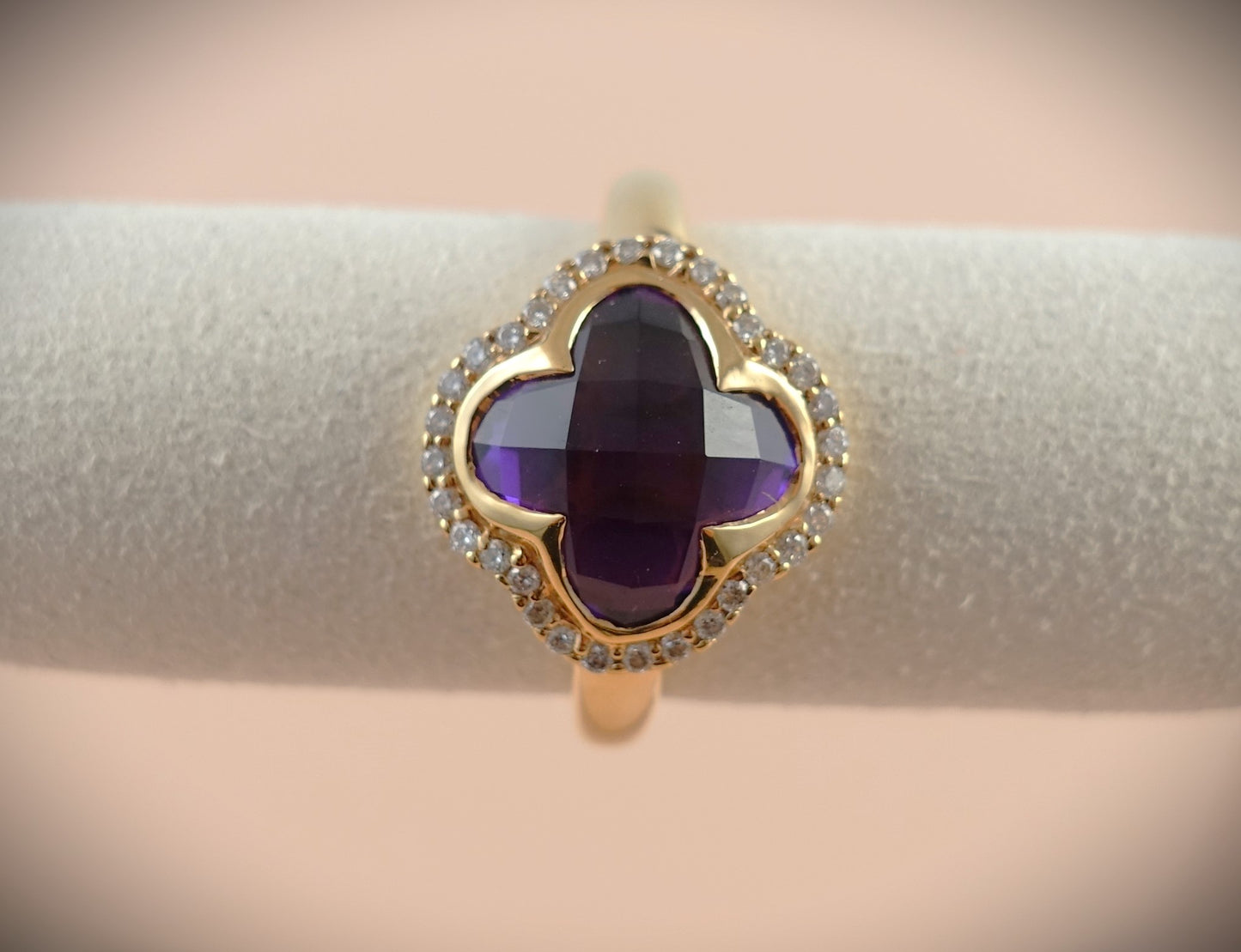 Crivelli Ring 750 Roségold Amethyst Brillanten 0,23ct Ringgröße 54