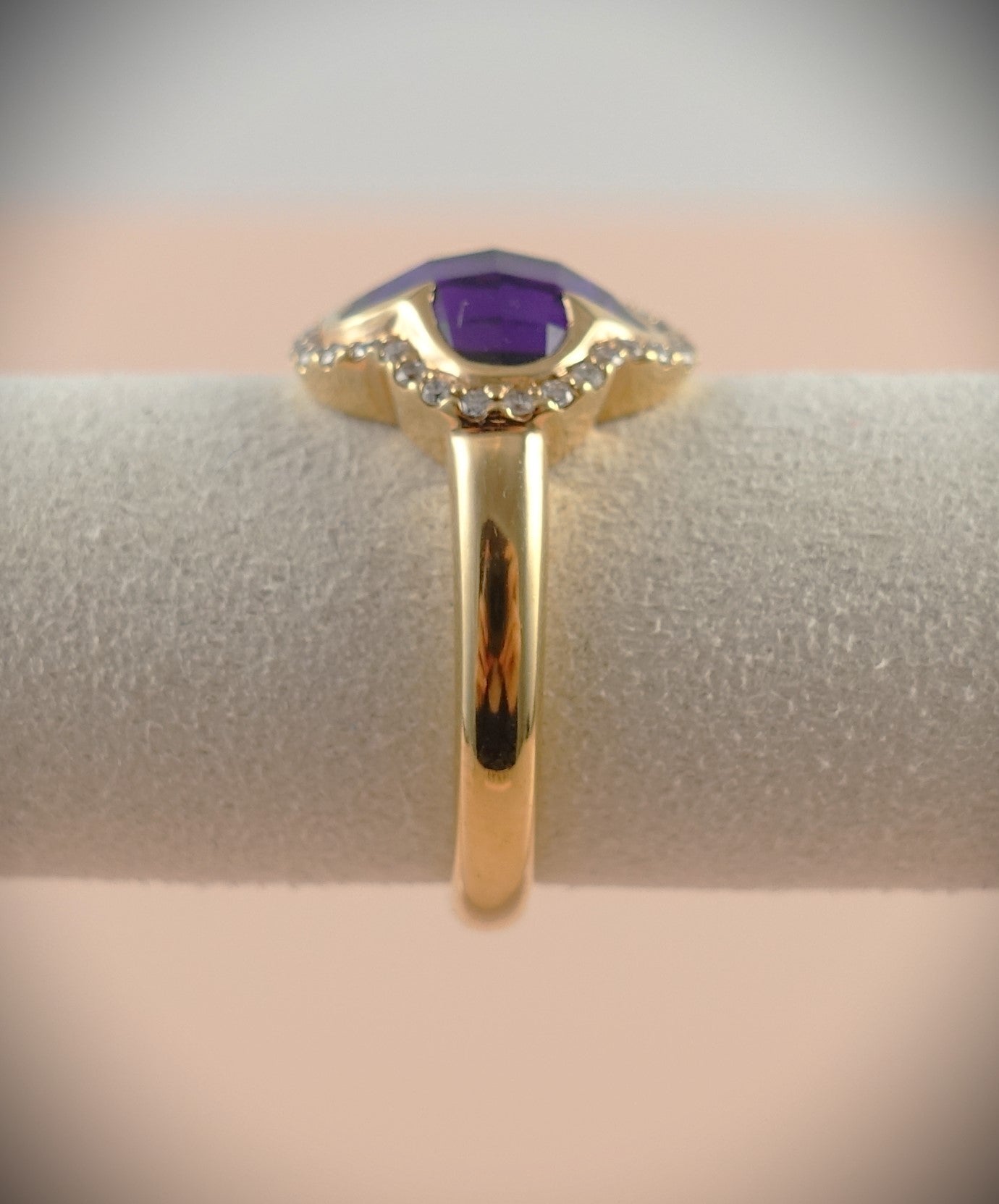 Crivelli Ring 750 Roségold Amethyst Brillanten 0,23ct Ringgröße 54