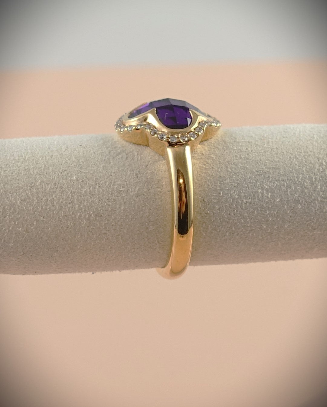 Crivelli Ring 750 Roségold Amethyst Brillanten 0,23ct Ringgröße 54