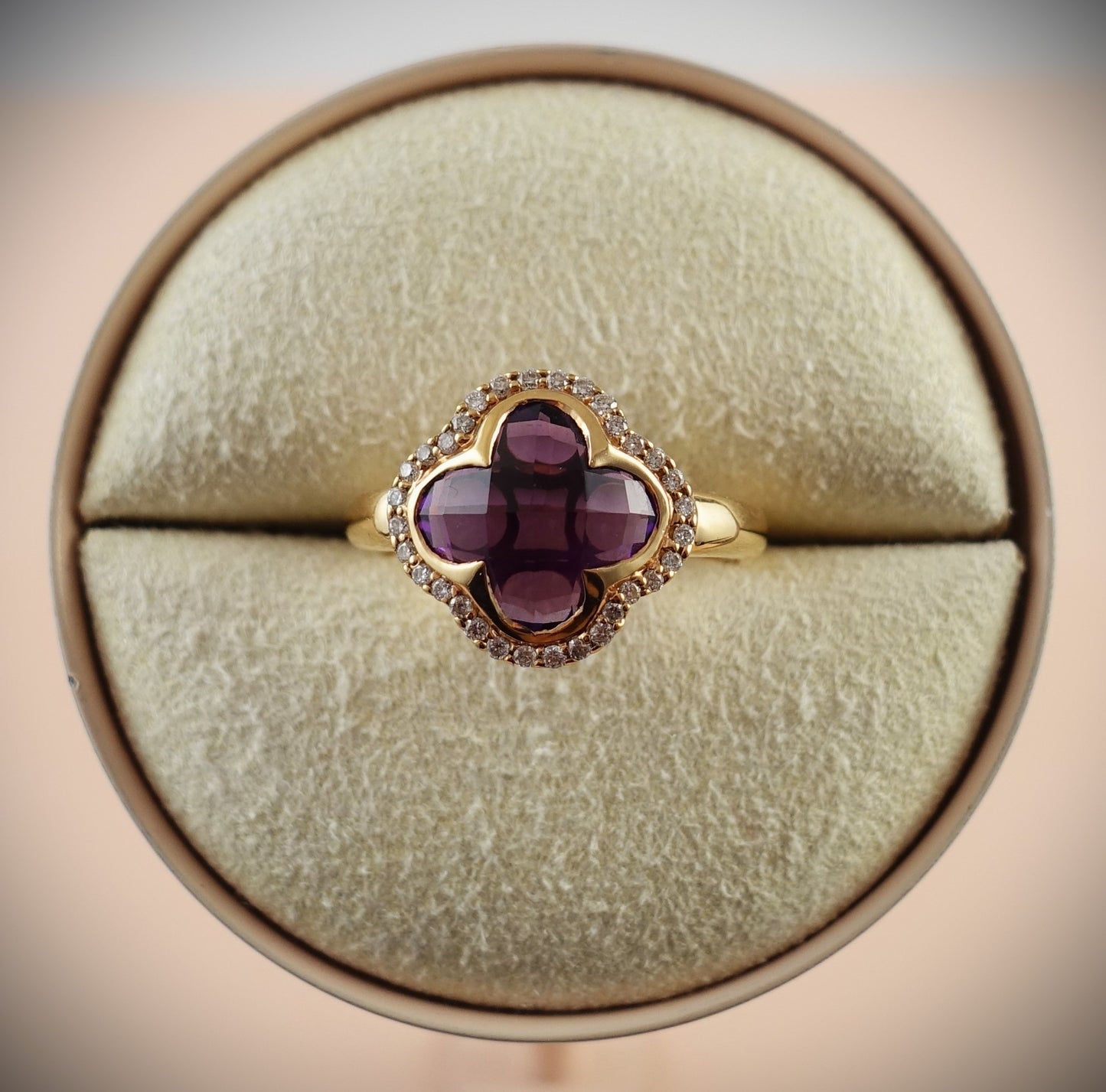 Crivelli Ring 750 Roségold Amethyst Brillanten 0,23ct Ringgröße 54