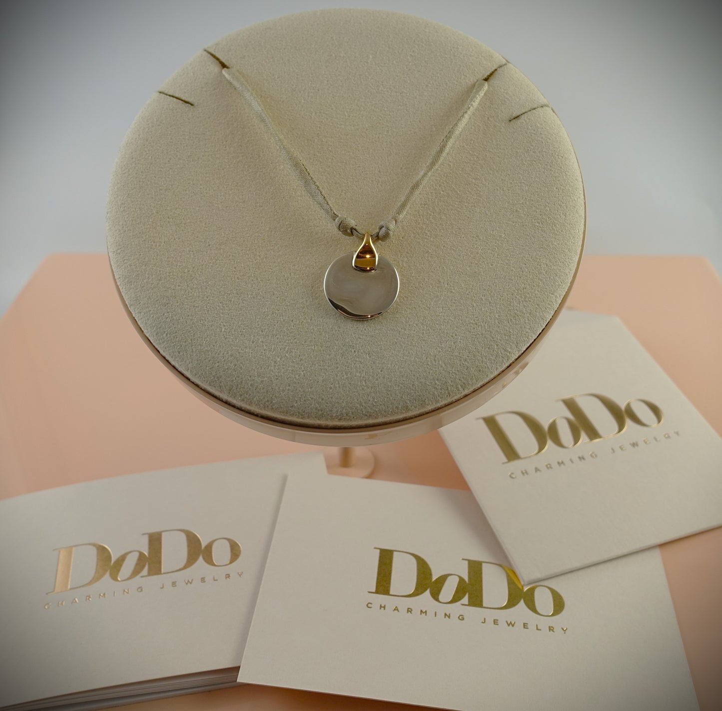 Dodo Kette 925 Silber 750 Rosévergoldet Seide Ref. DCC1012