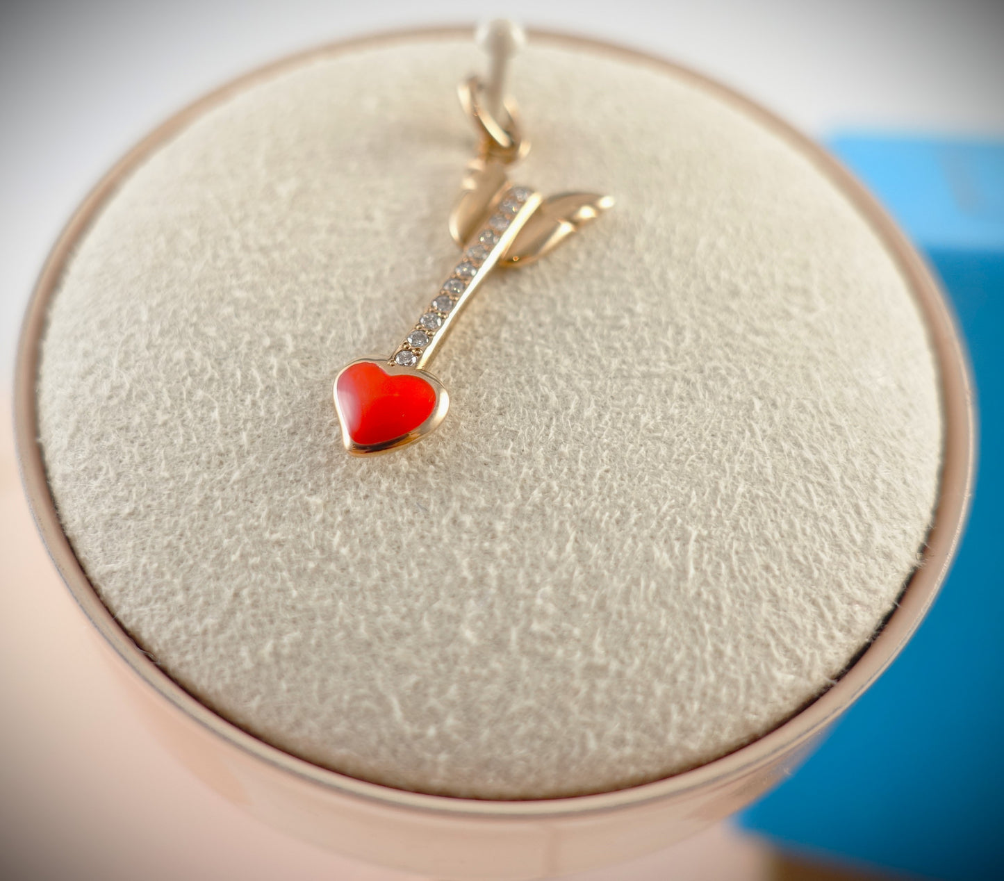 Dodo Anhänger "Love Arrow" 375 Roségold Emaille Diamanten Ref. DMFR
