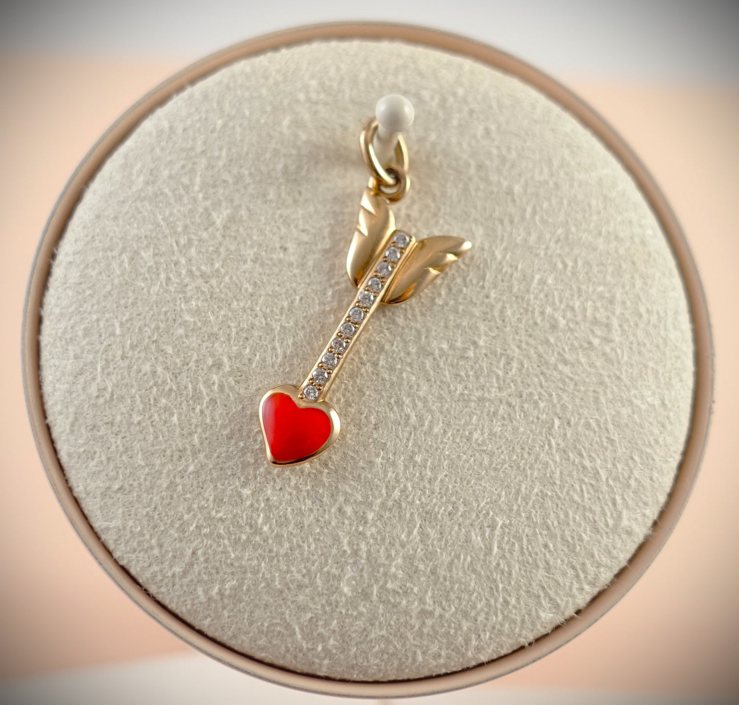 Dodo Anhänger "Love Arrow" 375 Roségold Emaille Diamanten Ref. DMFR