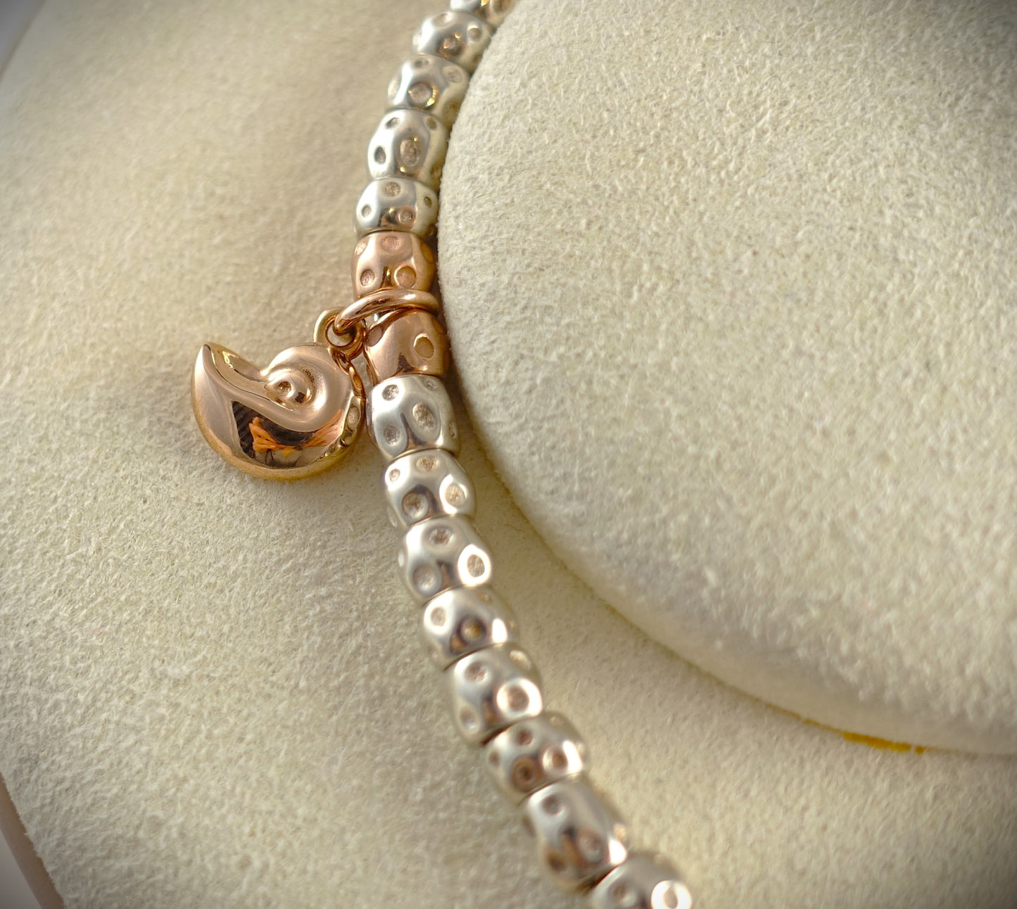 Dodo Armband Granelli 925 Sterling Silber + 375 Roségold Anhänger