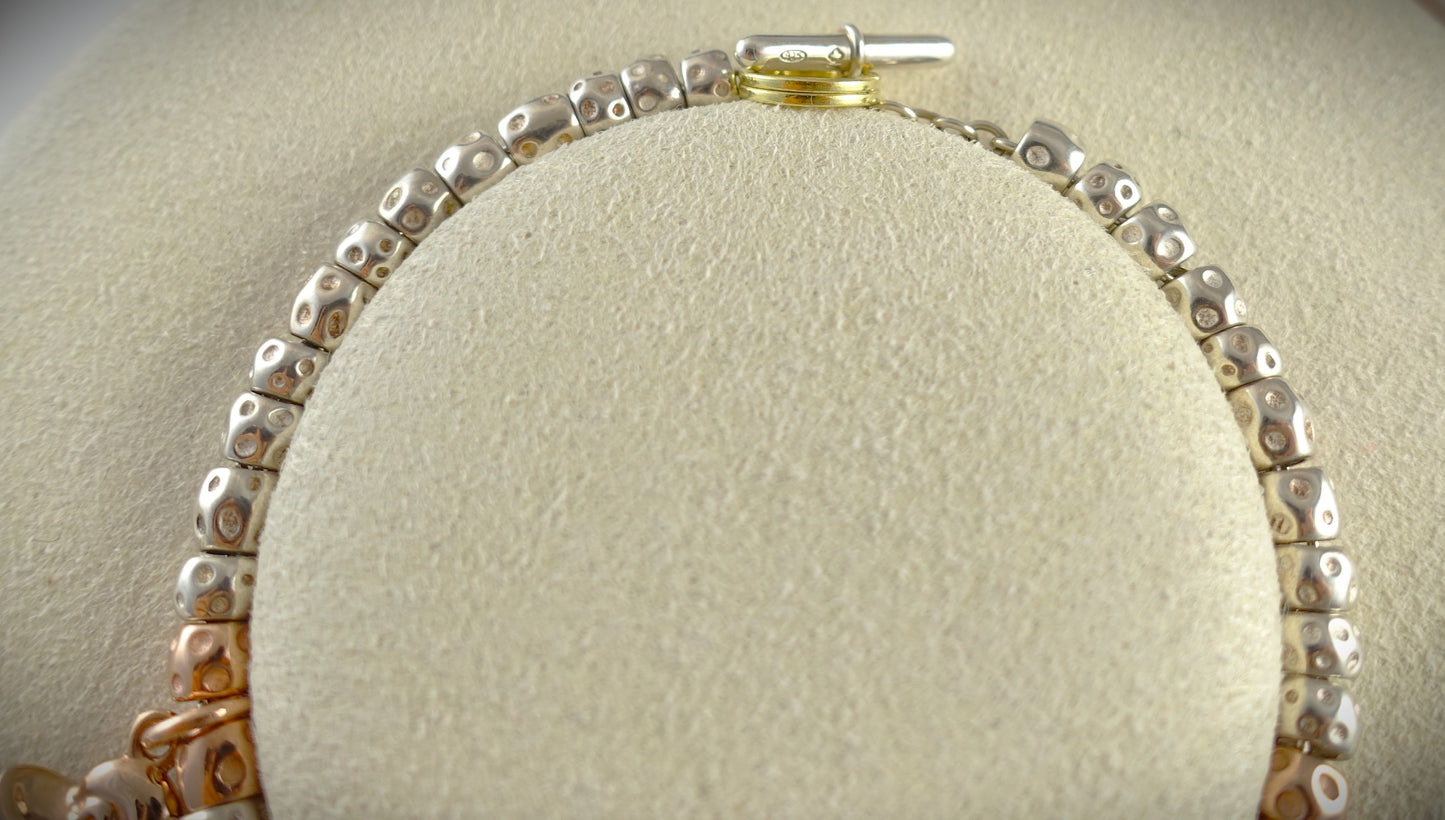 Dodo Armband Granelli 925 Sterling Silber + 375 Roségold Anhänger
