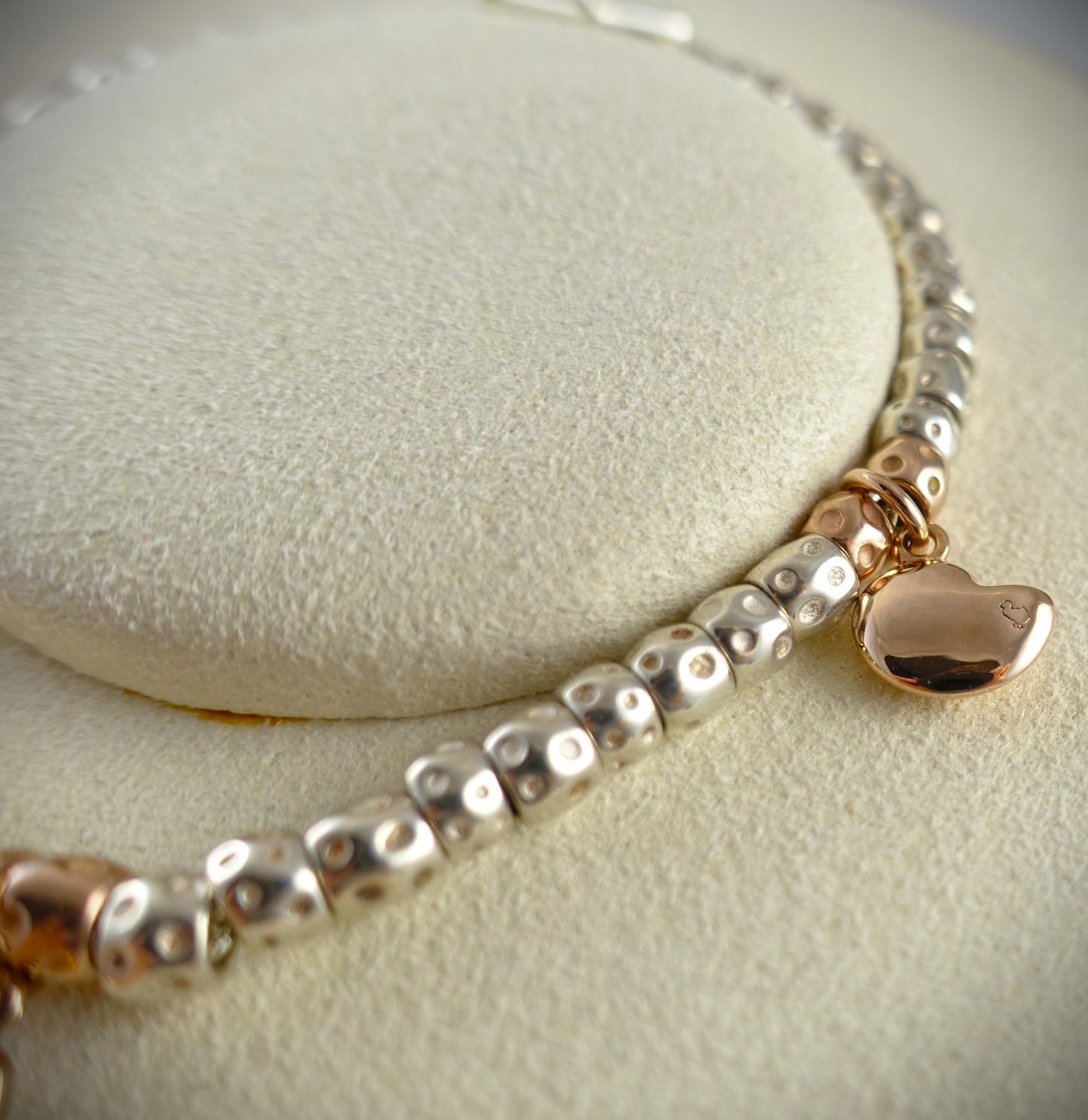 Dodo Armband Granelli 925 Sterling Silber + 375 Roségold Anhänger