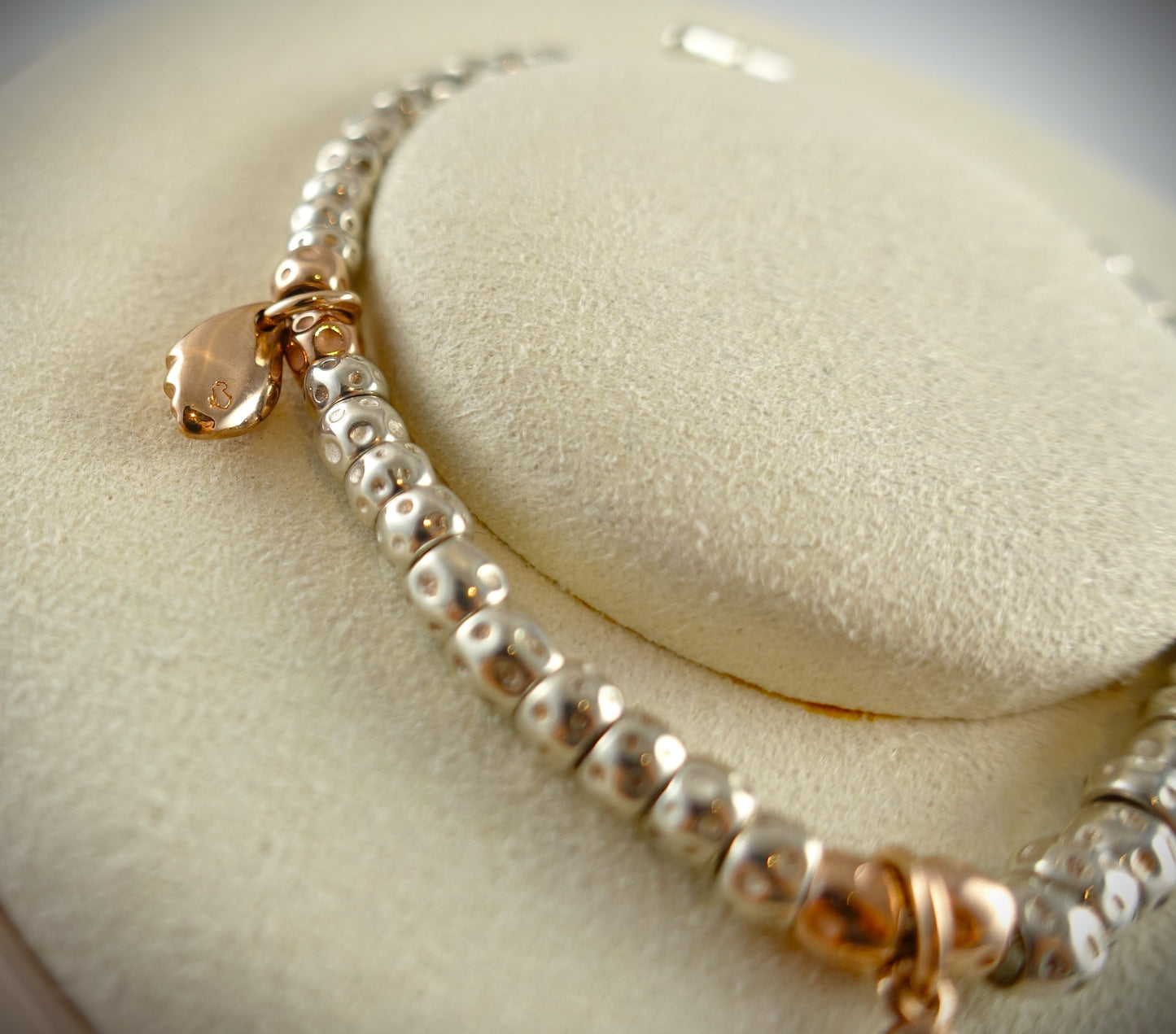 Dodo Armband Granelli 925 Sterling Silber + 375 Roségold Anhänger