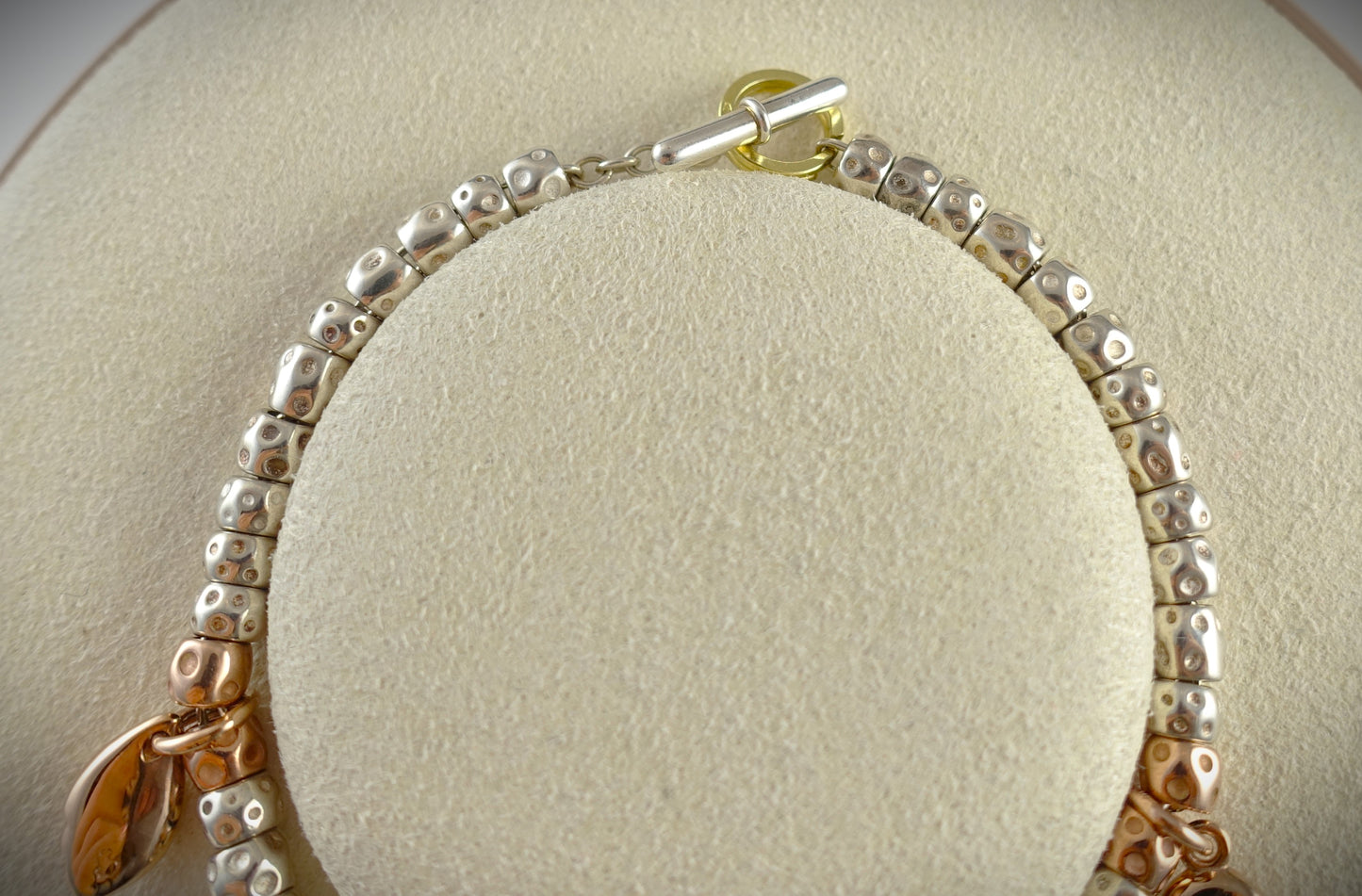Dodo Armband Granelli 925 Sterling Silber + 375 Roségold Anhänger