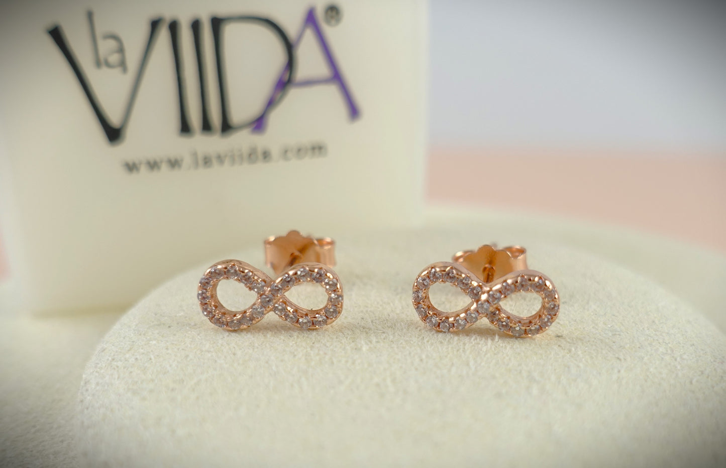 La Viida Ohrstecker Infinity Sterling Silber Zirkonia Ref.ELU603RG