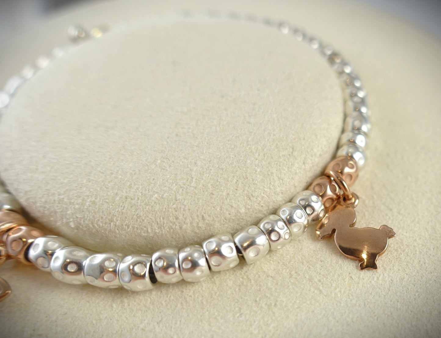 Dodo Armband Granelli 925 Sterling Silber + 375 Roségold Anhänger