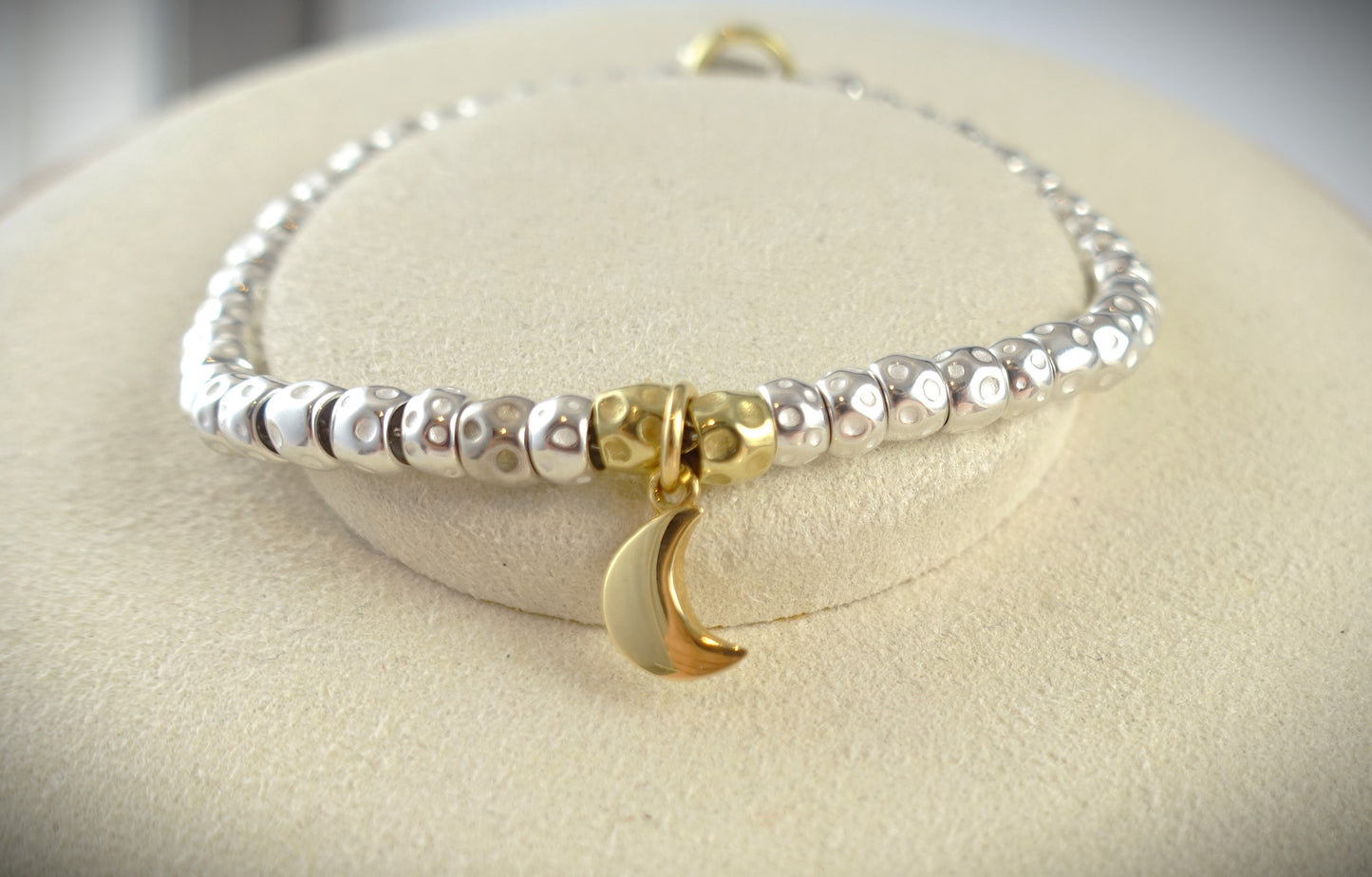 Dodo Armband Granelli 925 Silber + 750 Gelbgold Charm Moon