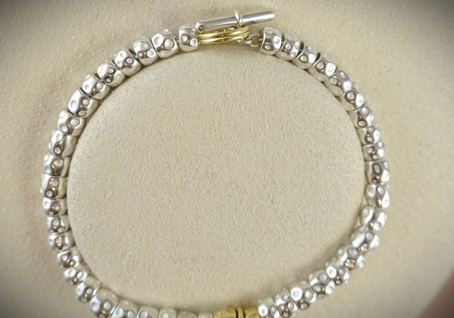 Dodo Armband Granelli 925 Silber + 750 Gelbgold Charm Moon