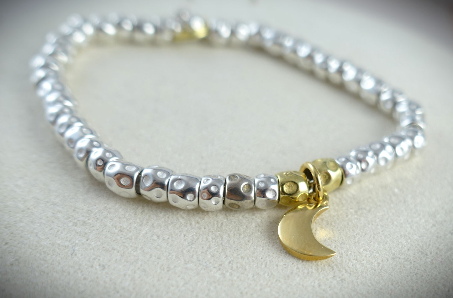 Dodo Armband Granelli 925 Silber + 750 Gelbgold Charm Moon