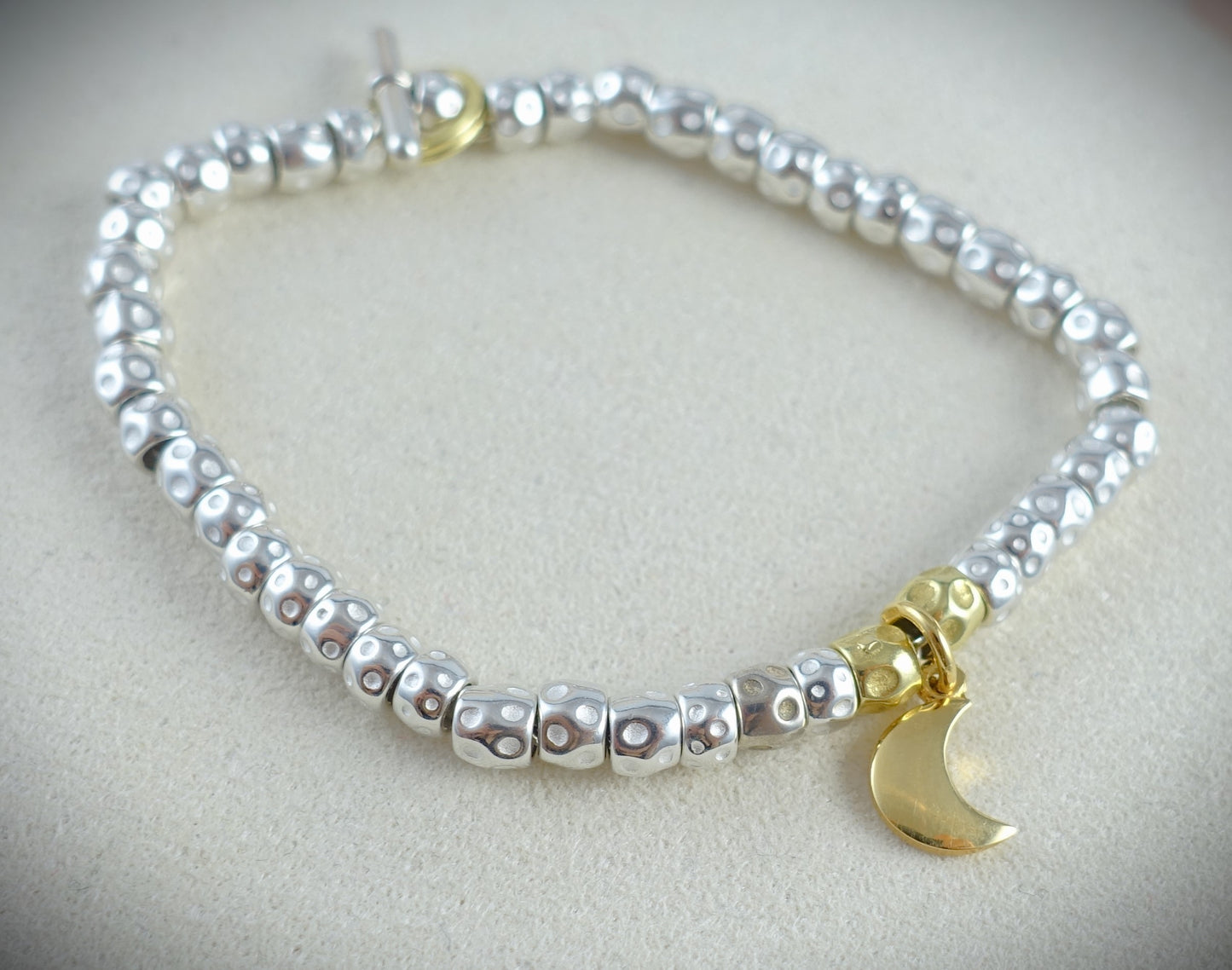 Dodo Armband Granelli 925 Silber + 750 Gelbgold Charm Moon