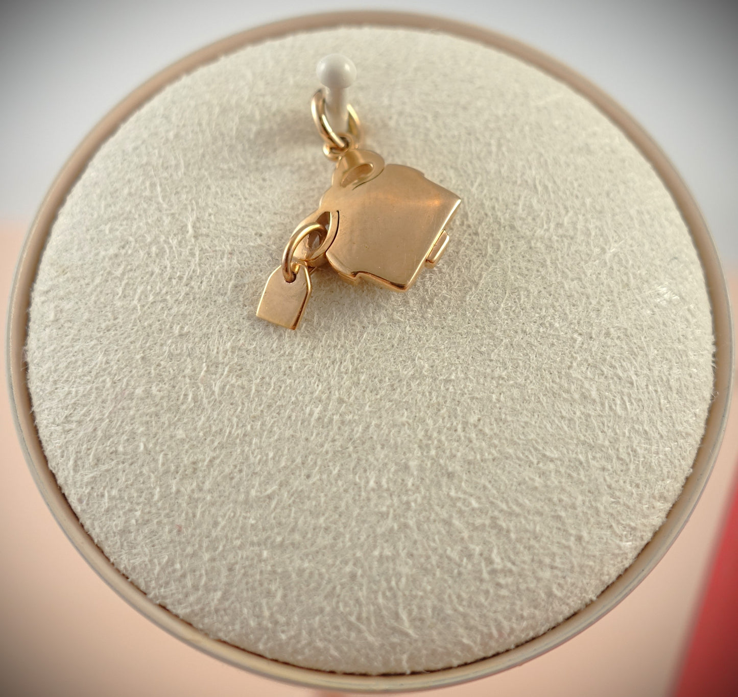 Dodo Anhänger "XMAS Gift" 375 Roségold rote Emaille